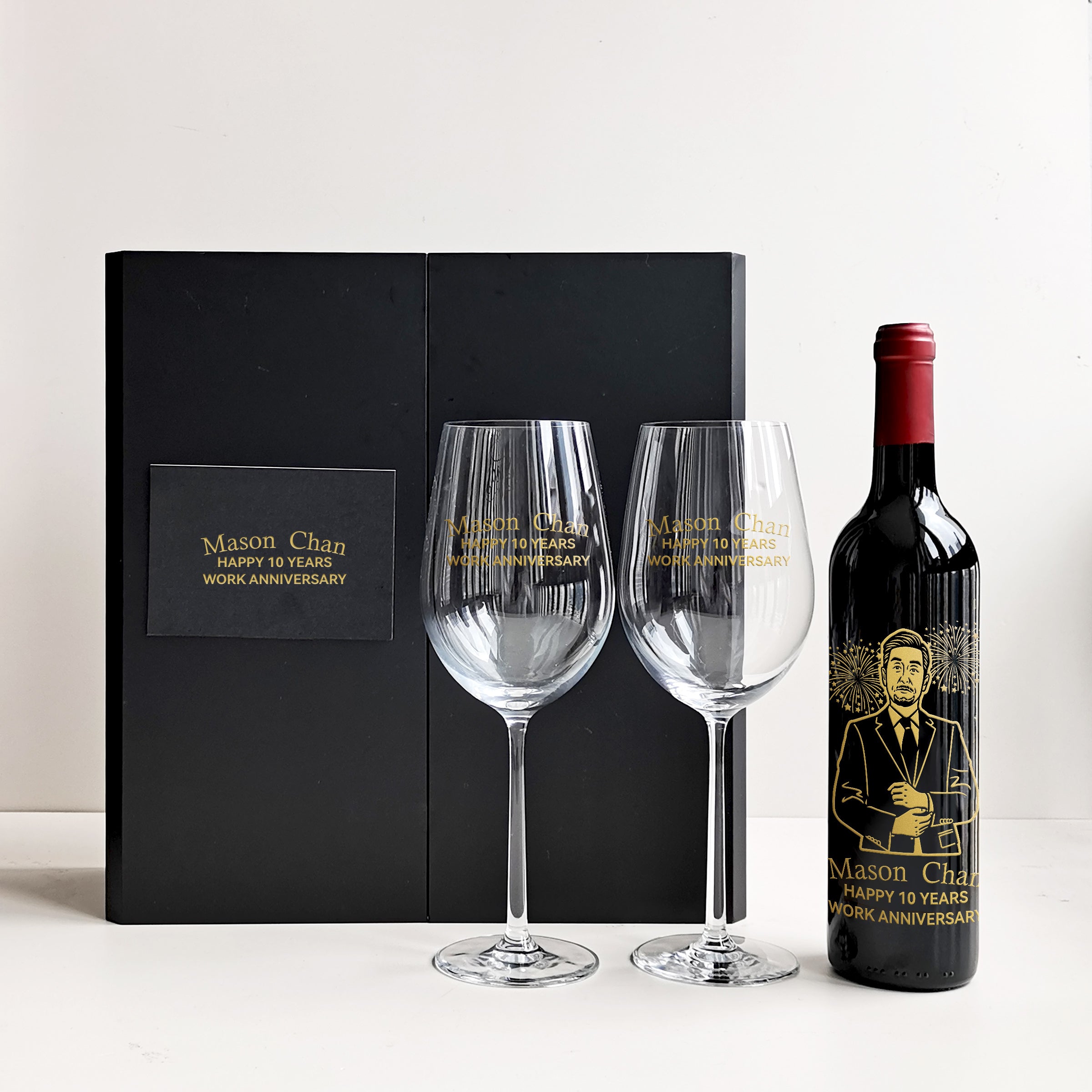 Corporate Gifts |Customized CorporateGifts, Portrait Wine & Wine Glass Set