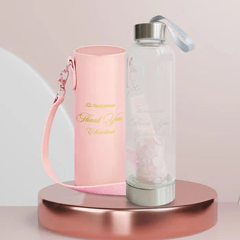 【Custom gift carving】Crystal Water Bottle,Glass Carry-on Cup, Employee Gift, Event Gift