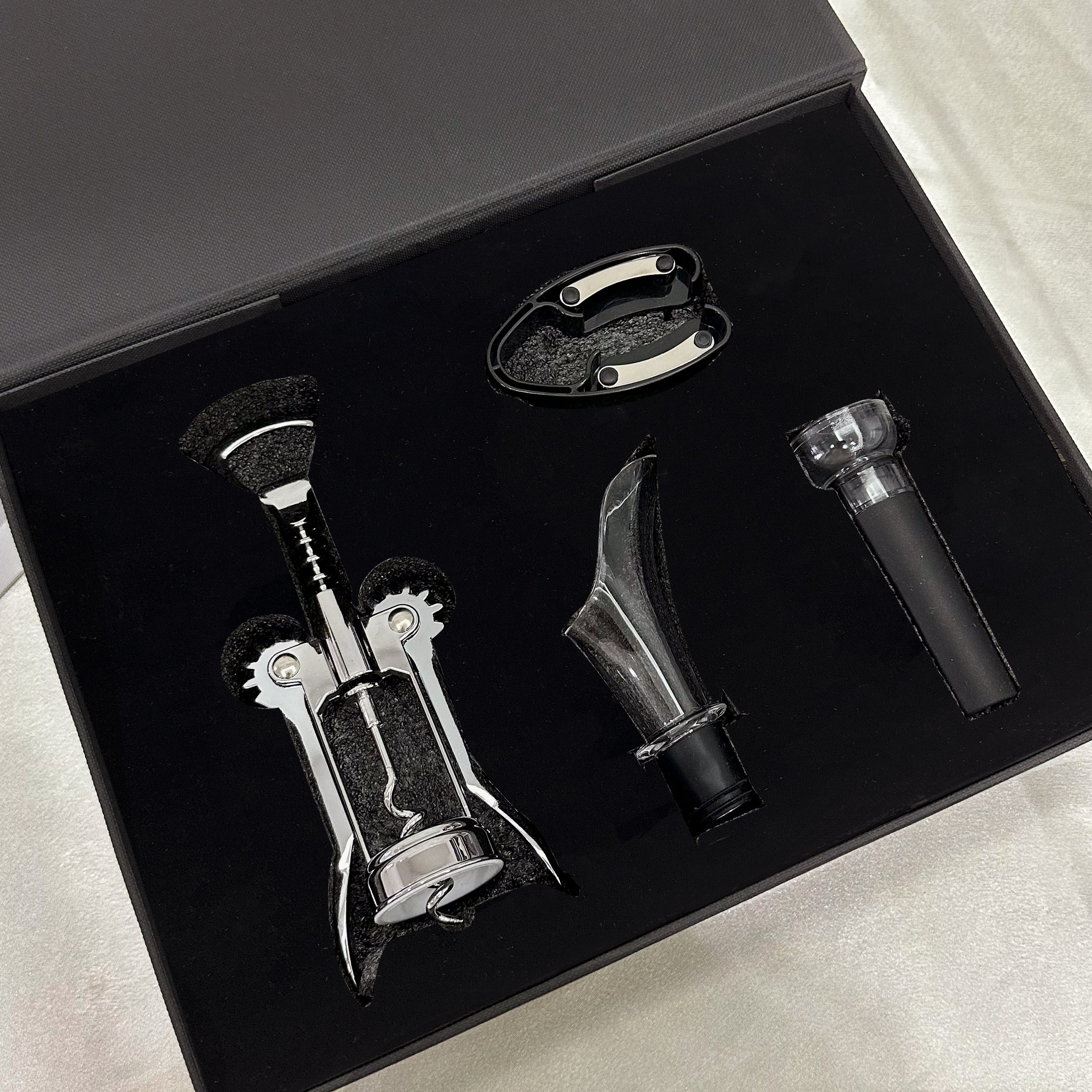 Bottle Opener Set丨Customized Gifts Red Wine Bottle Opener Gift Box Whiskey Bottle Opener Set Tinfoil Knife Red Wine Degassing Stopper Must-Have Gifts DY02-74