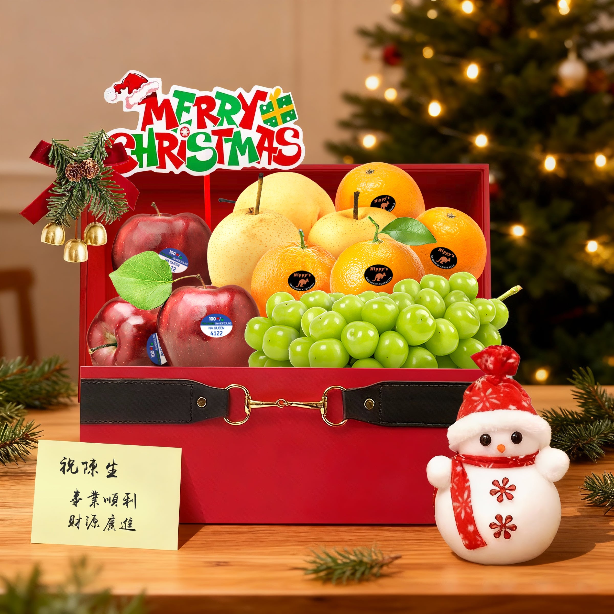 【聖誕水果禮籃】水果禮籃 Christmas Fruit Hamper 聖誕生果籃 精美禮籃 優質果籃 親戚朋友祝賀禮物 送長輩 企業送客戶 - Design Your Own Wine