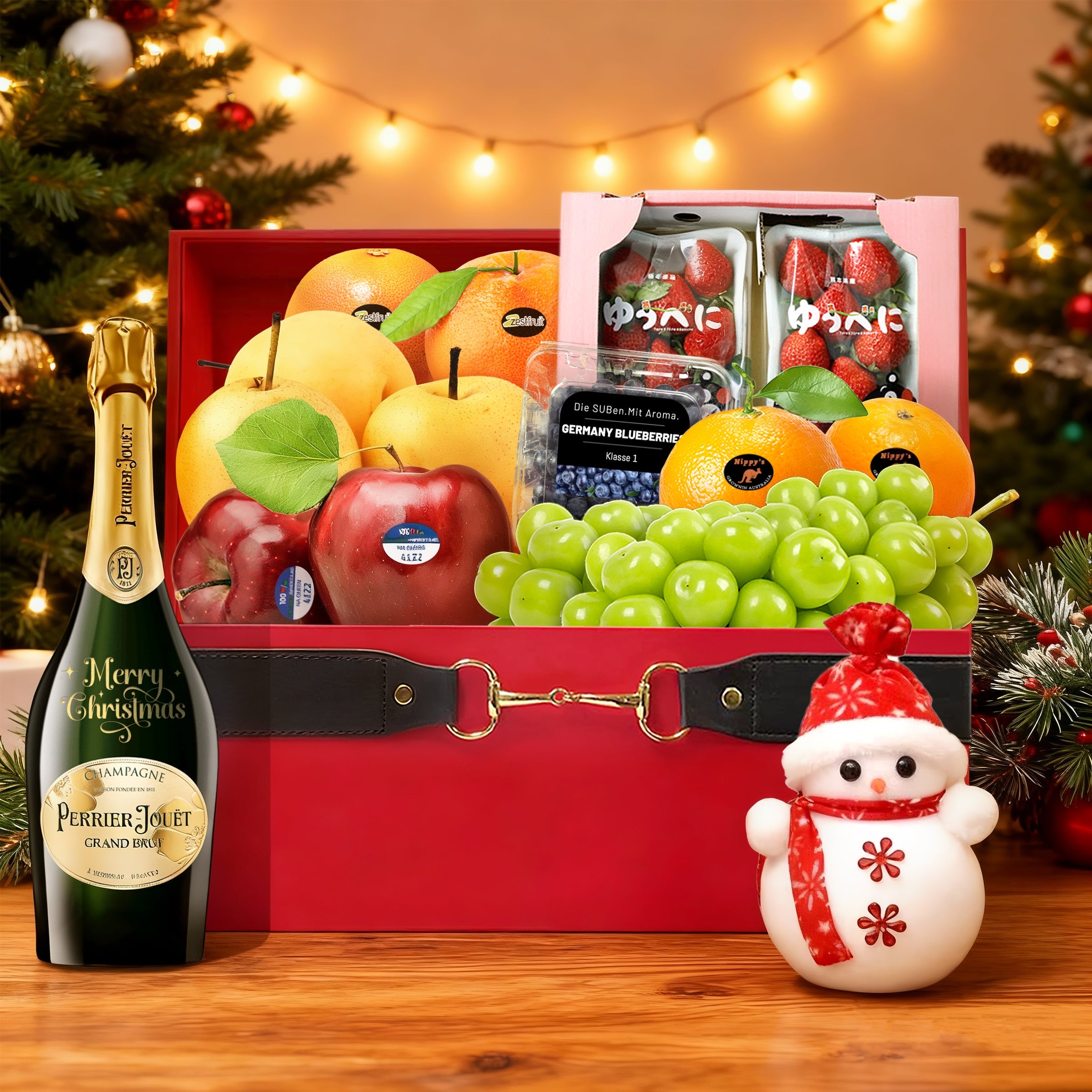 Christmas Champagne & Fruit Hamper Thank you Gift For Client Business Corporate Gift