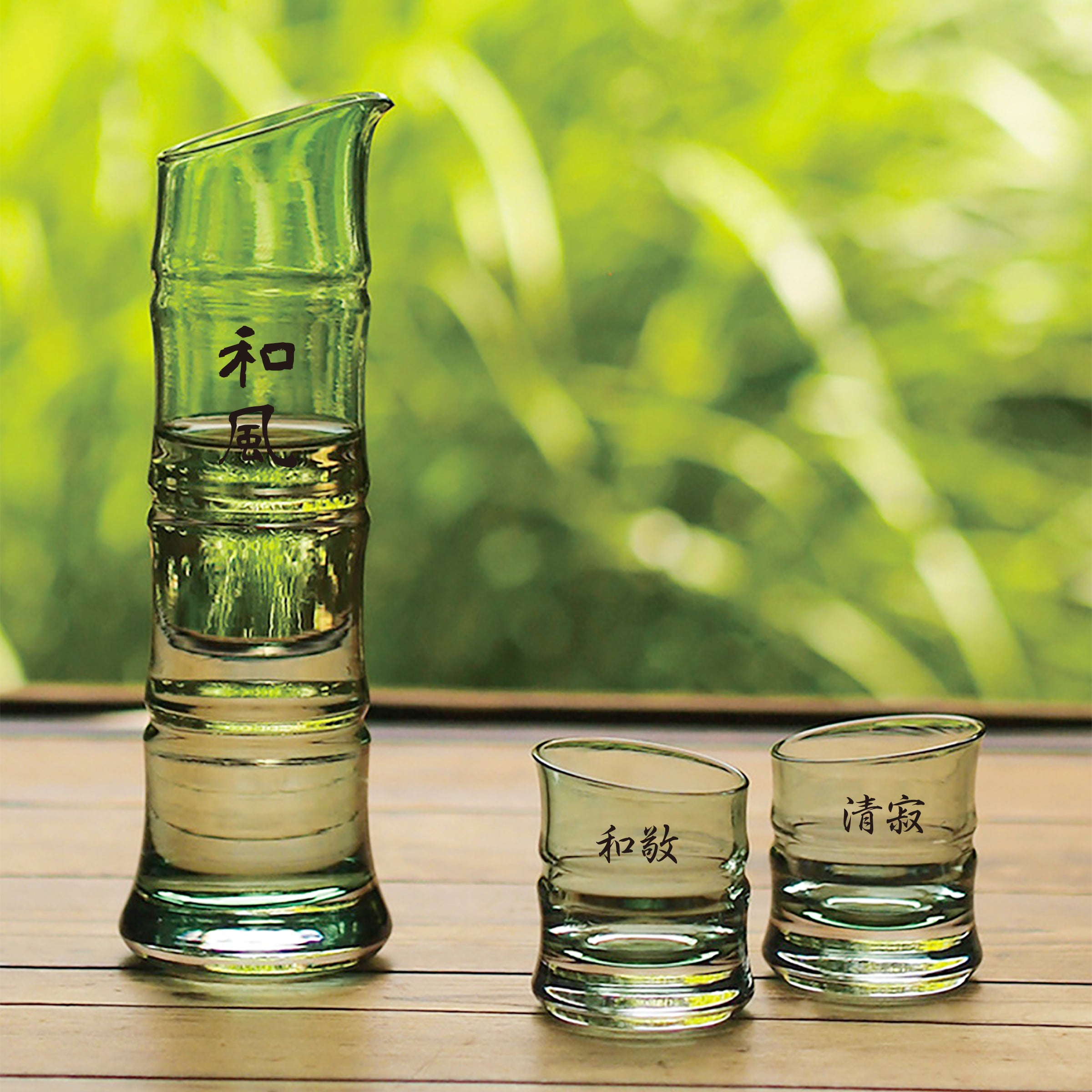 Customized|Japan imported Hirota Glass Bamboo Sake Set (engraved gift) customized birthday gift opening gift celebration gift commemorative gift