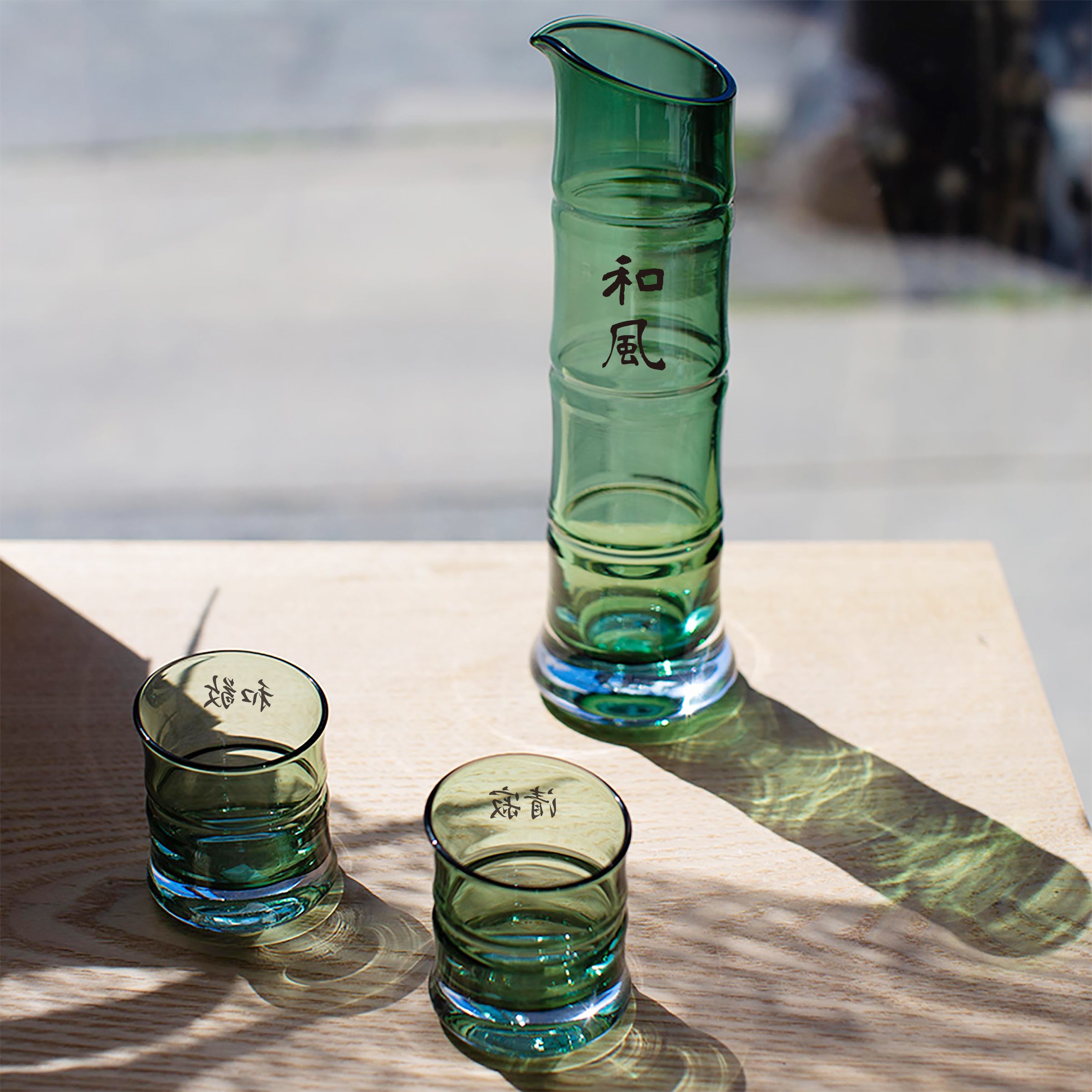 Customized|Japan imported Hirota Glass Bamboo Sake Set (engraved gift) customized birthday gift opening gift celebration gift commemorative gift