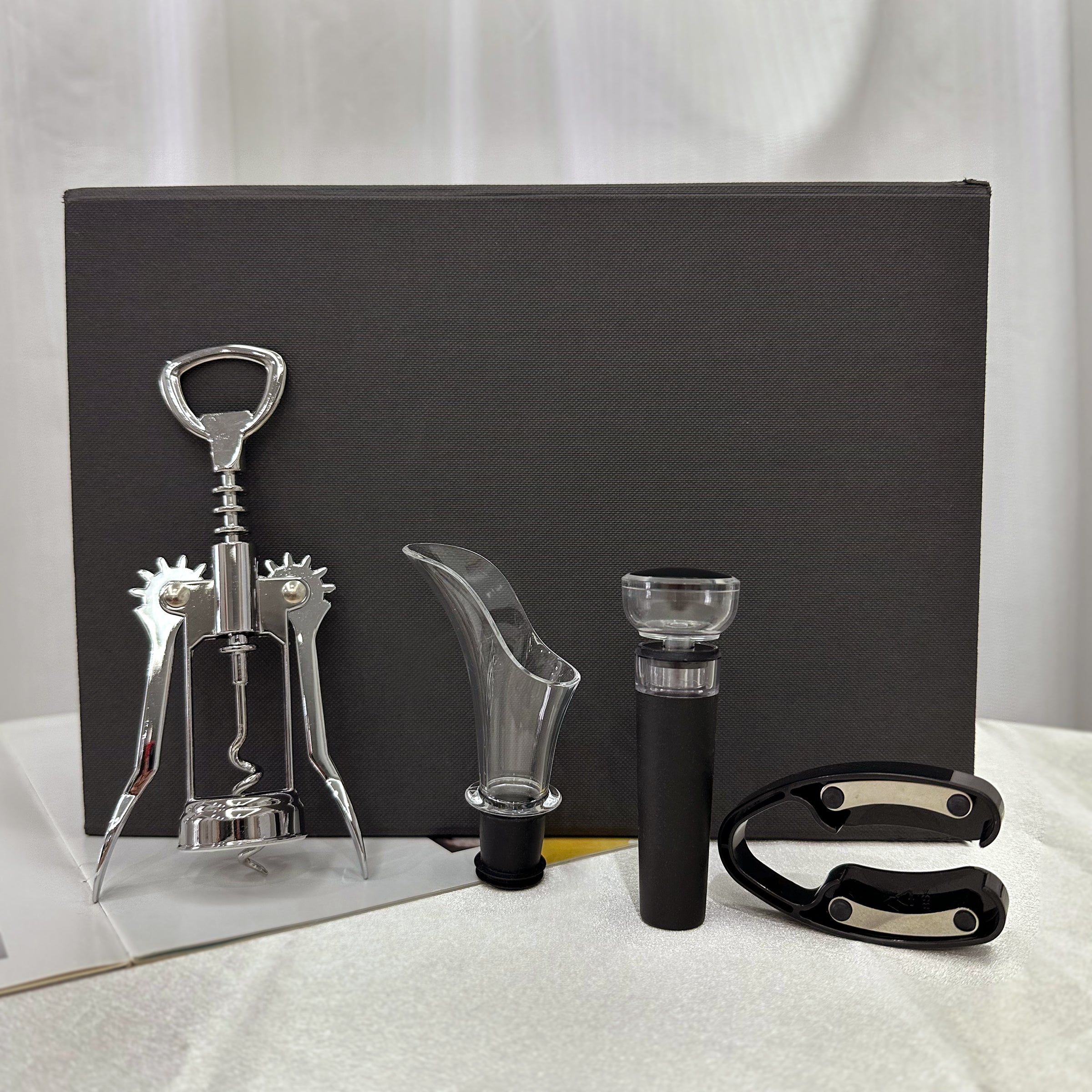 Bottle Opener Set丨Customized Gifts Red Wine Bottle Opener Gift Box Whiskey Bottle Opener Set Tinfoil Knife Red Wine Degassing Stopper Must-Have Gifts DY02-74