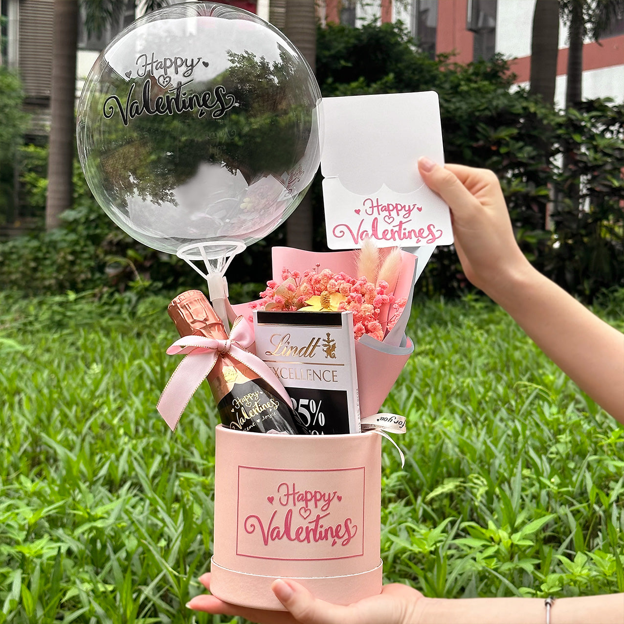 Mini Bottega Customized text and name, engraved gift basket, customized wedding anniversary couple, niche pink gift for girlfriend Valentine Set-Pink-DY01-373