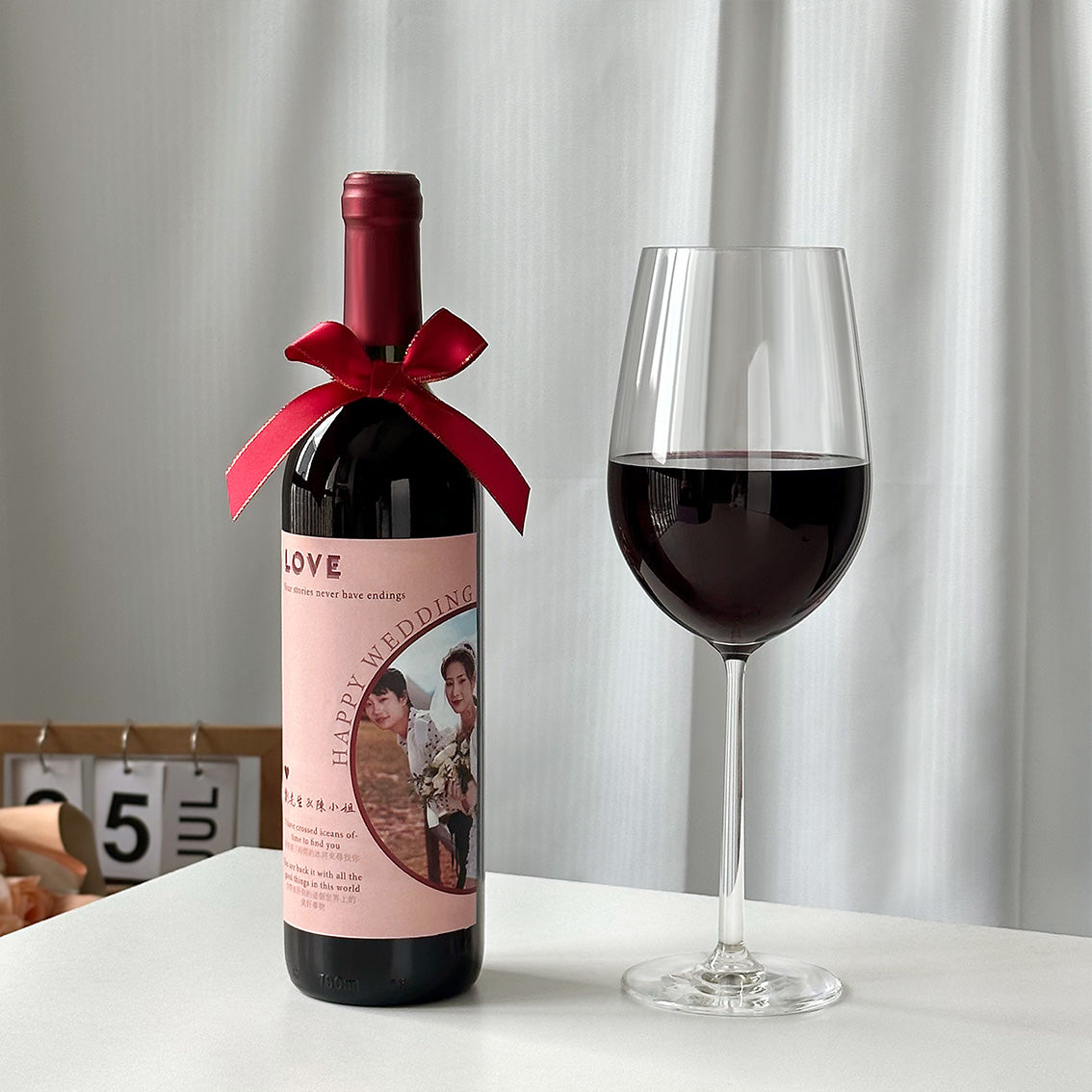 Wedding wine label customization, wedding banquet wine customization, wedding gifts, red wine for bride and groom, congratulatory gifts for the newlyweds 1 piece minimum order Wedding-Wine Labels-DY01-378