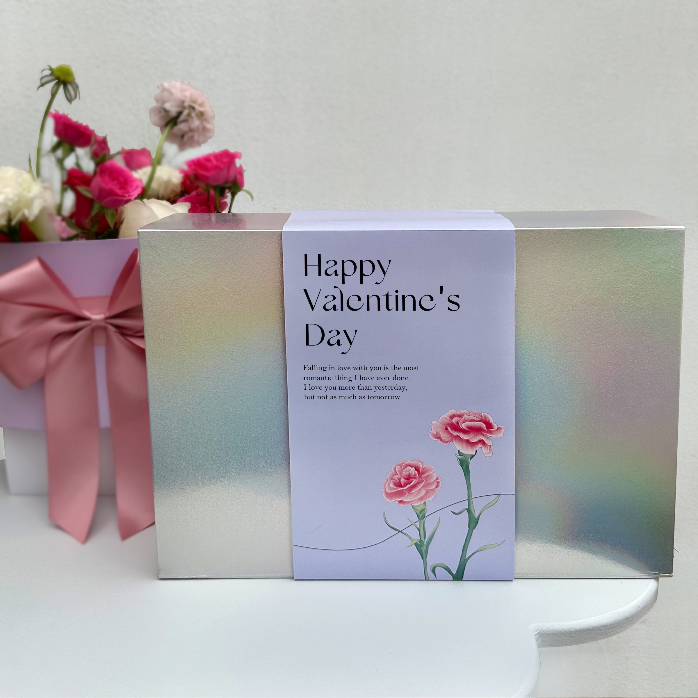 Flower Gift Box | Vibrant Packaging Sparkling Fruit Wine High-Aesthetic Customized Gift Romantic Flowers Valentine's Day Gift DY05-59