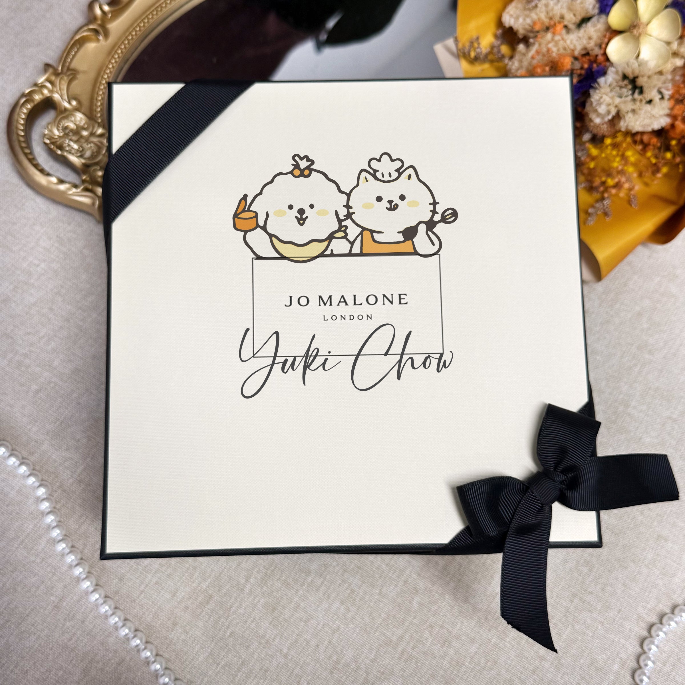 Jo Malone Body Enrich Set with Custom Box Design, Scented Candle, and Personalized Name Engraving - A Unique Gift Featuring Exclusive Custom Artwork