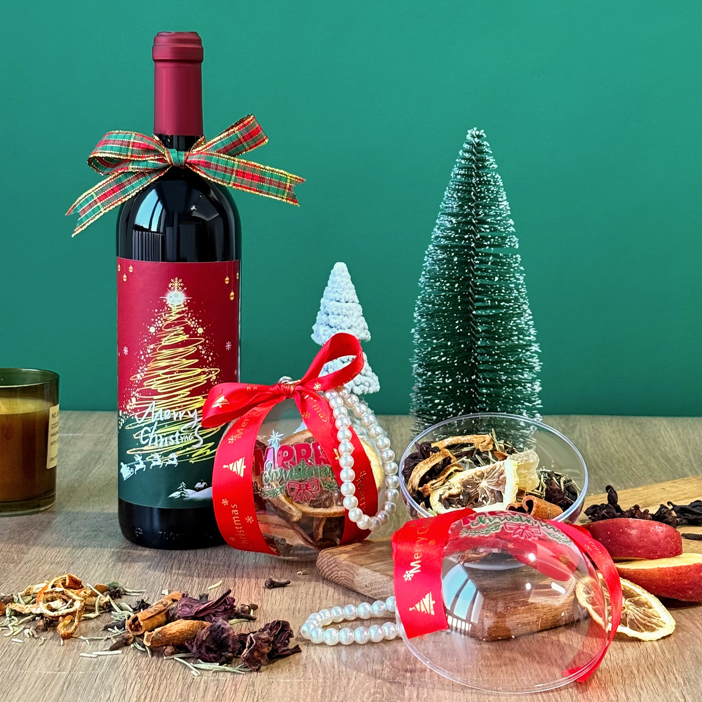 【Hot Mulled Wine Set】Christmas Gift – Cozy and Festive DIY Mulled Wine Kit with Recipe Card, Easy to Make – Perfect Christmas Gift for Couples, Newlyweds, or Gift Exchanges