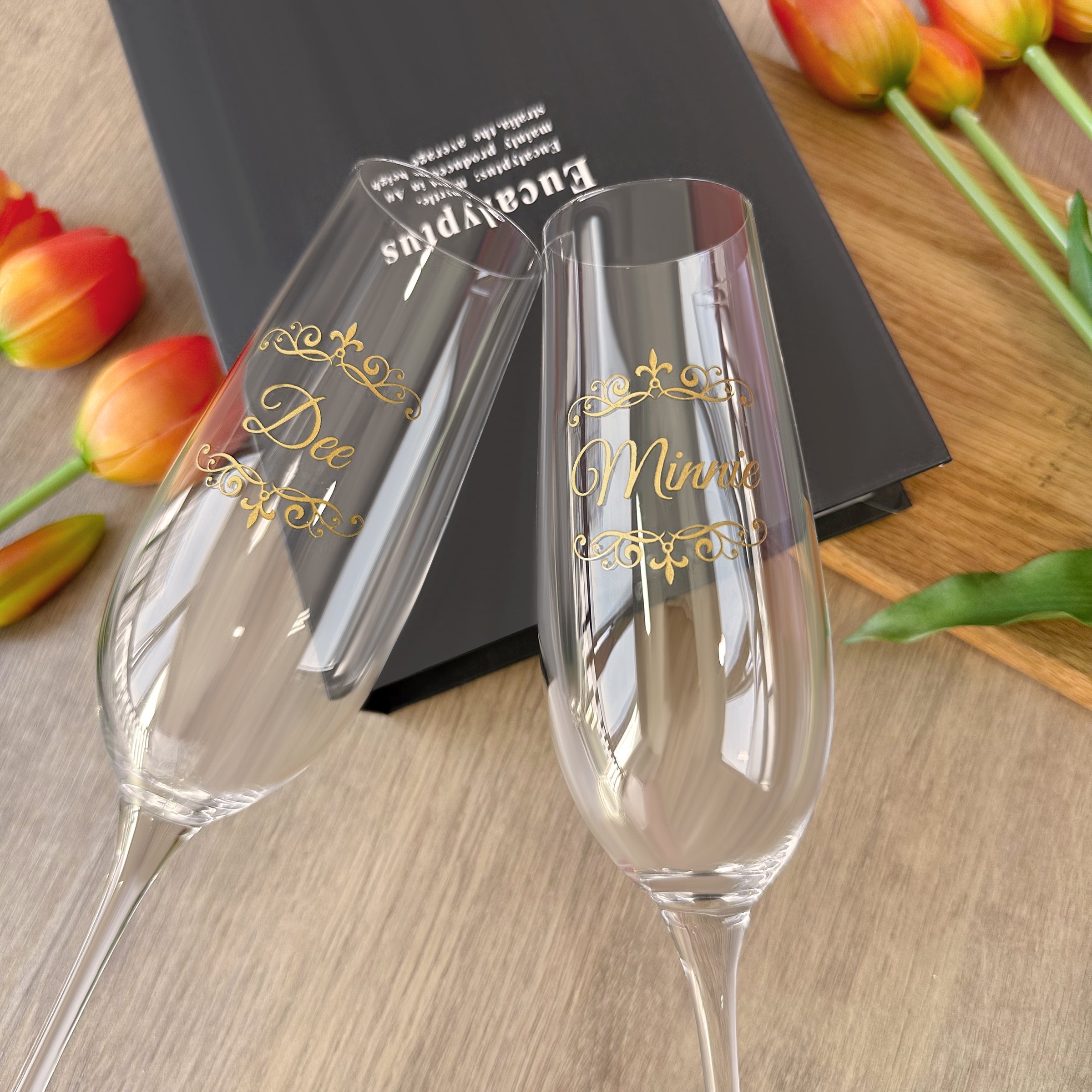 Portrait engraving|Wine and pairing glass gift box Champagne glass name engraving Anniversary congratulations gift Wedding congratulations Portrait wine Engraving glassware pair gift set