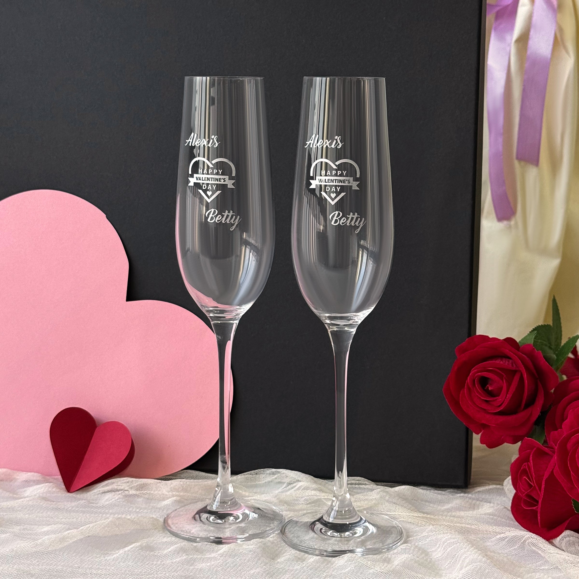 Valentine's Day Gift | Bottega Manzoni Moscato Rosé 3D Rose Champagne Glass Gift Set | Couple's Anniversary Gift | Romantic Celebration Gift for Sisters | DY05-59