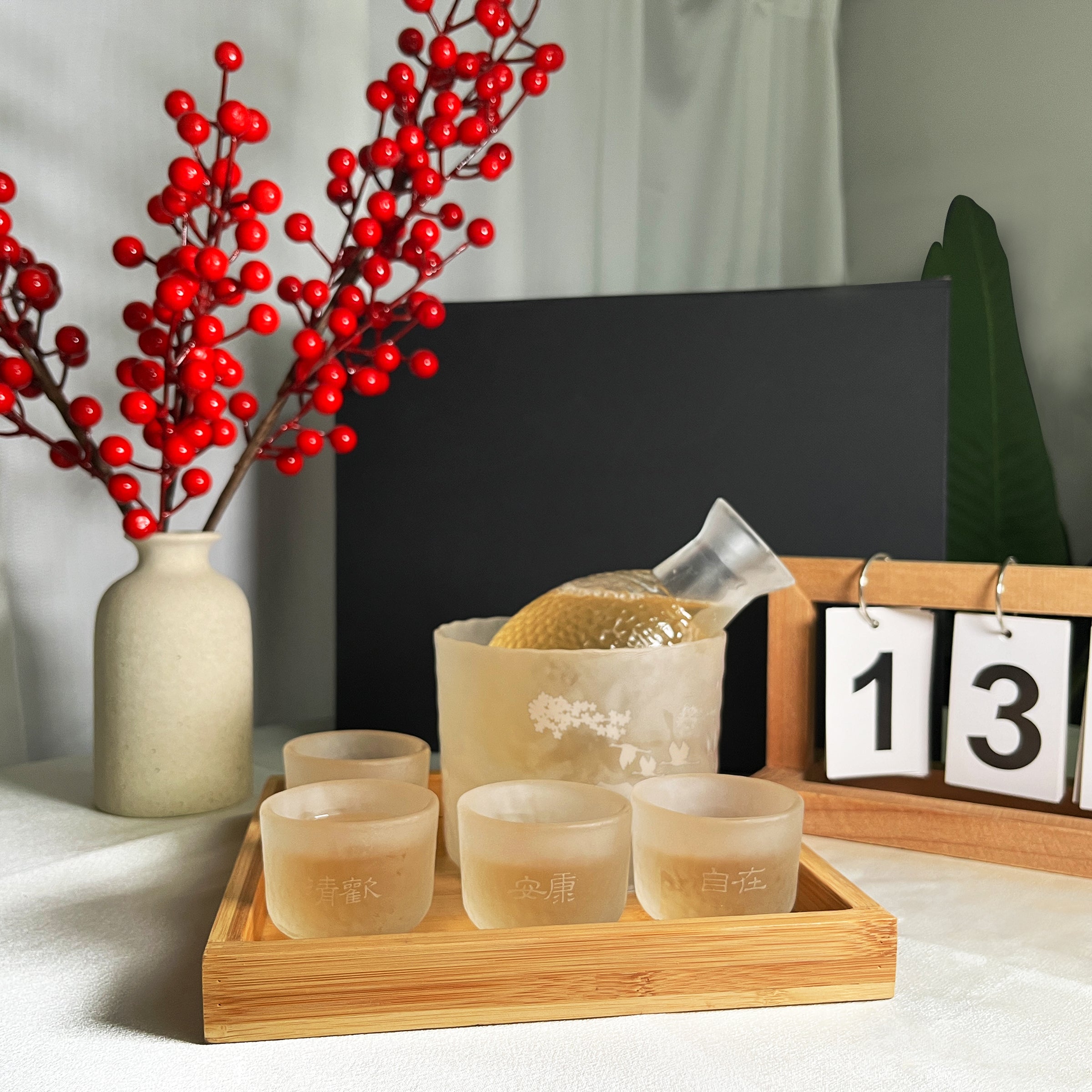 Customized gifts | Japanese sake bottle set gift (engraved gift) customized sake cup commemorative gift special business niche gift DY04-267
