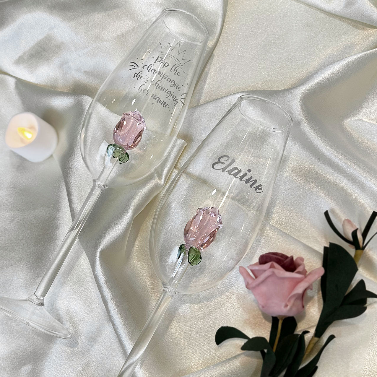 Bottega Manzoni Moscato Rose Three-dimensional rose champagne glass gift box couple anniversary gift romantic celebration for sisters DY01-367