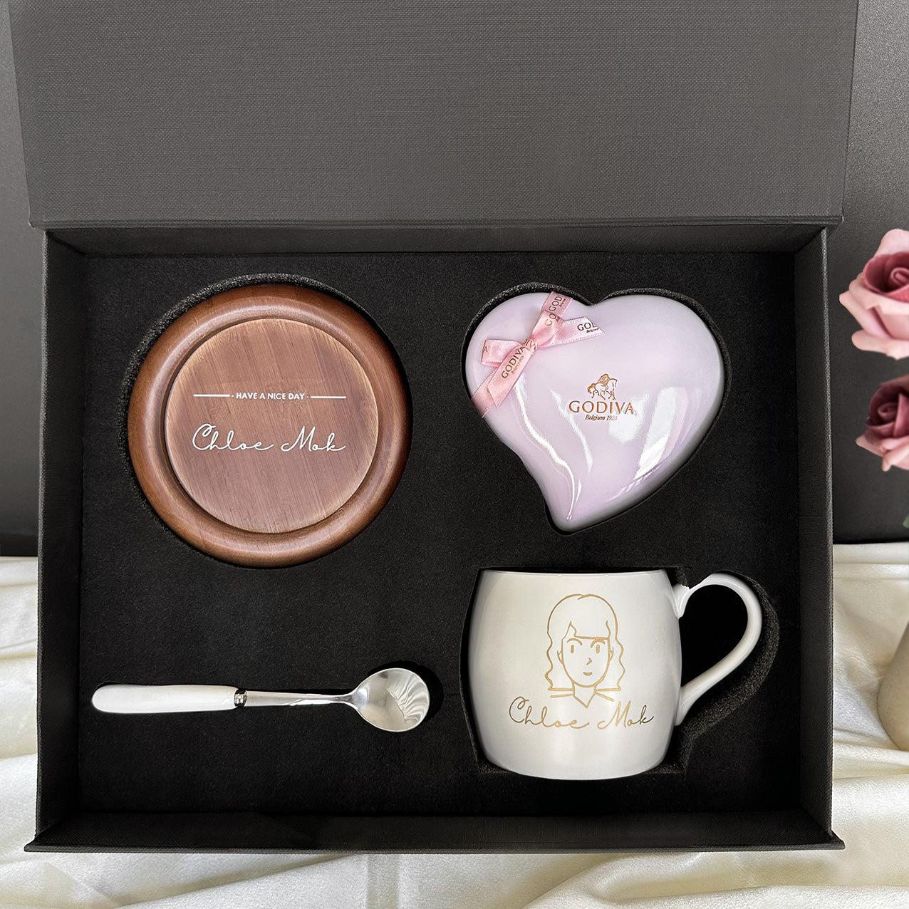 Anniversary Gift | Ceramic Mug Set Gift (Engraving Gift) Customized Portrait Memorial Gift Birthday Gift for Girlfriend or Boyfriend Niche DY01-360