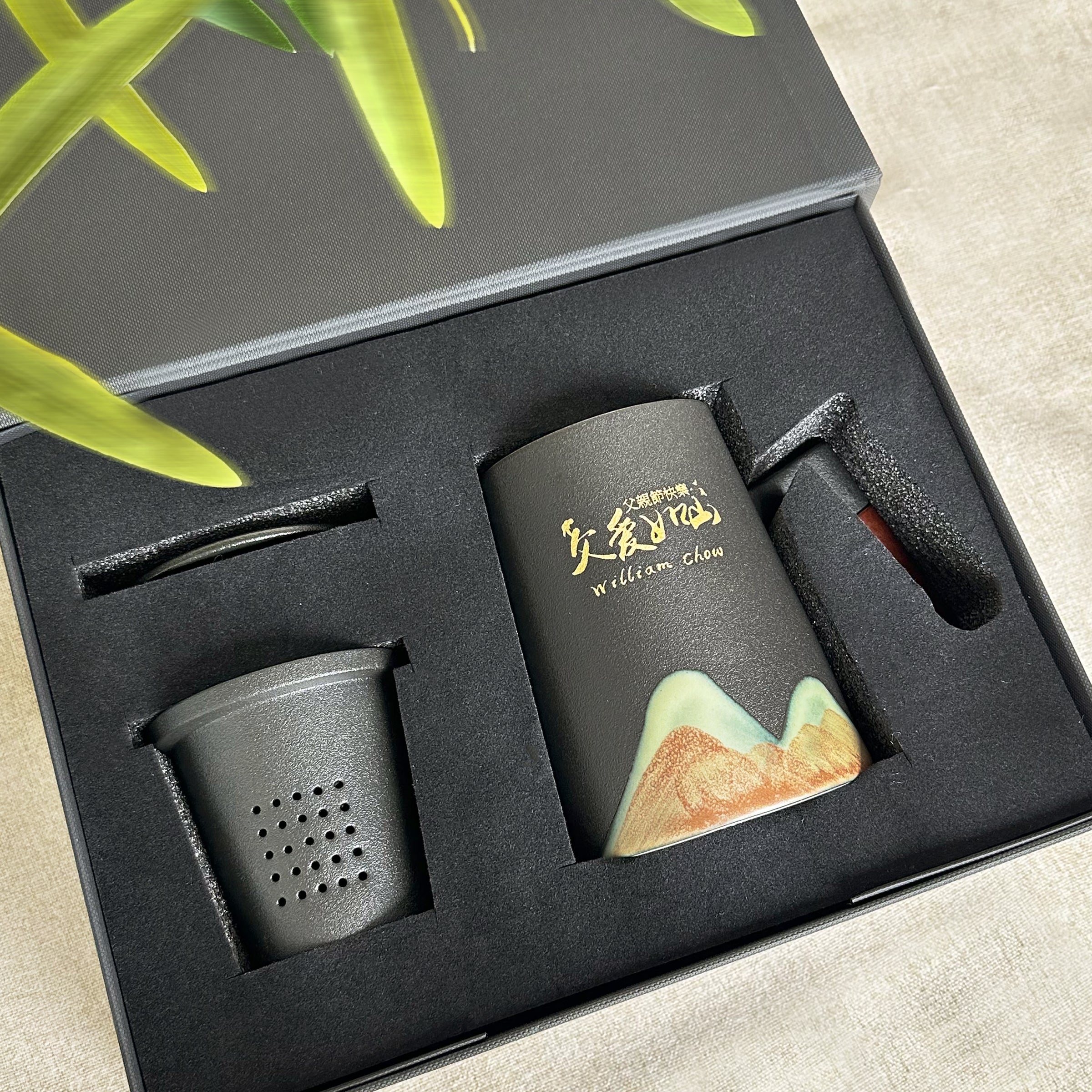 Father's Day Gift Box丨Japanese Ceramic Tea Cup Office Cup Creative Gift Customized Text Engraving Gift DY02-78