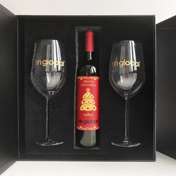 Christmas company customized gifts red wine & red wine glass set