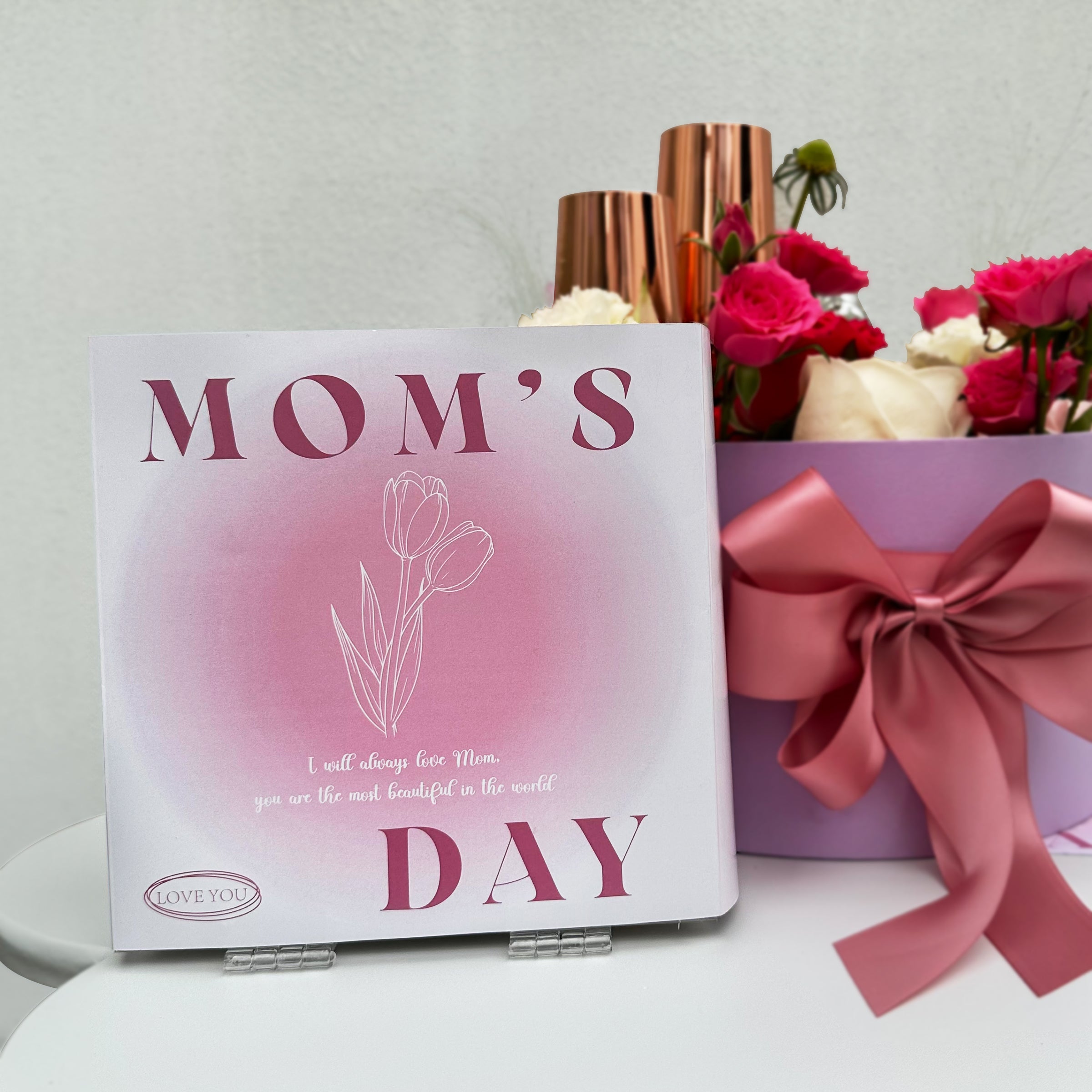Mother's Day gift box | Acrylic flower gift box Photo frame photo custom gift Mother's Day gift Romantic flowers for mom and wife