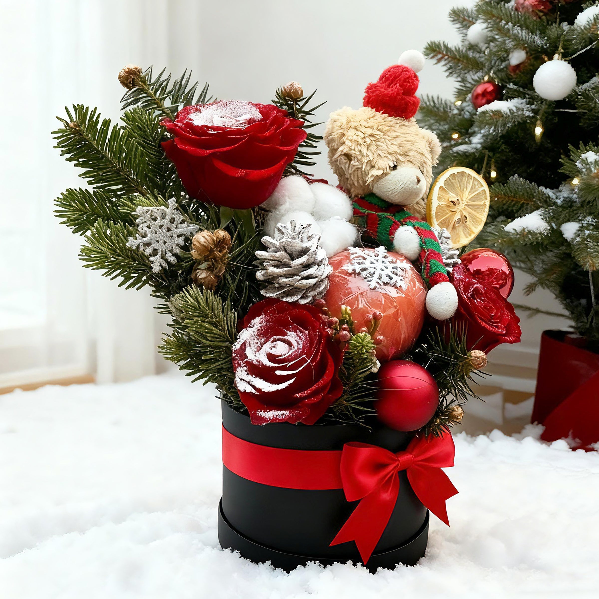 Christmas Hug Bucket Hamper | Customized Greeting Card Christmas Gift