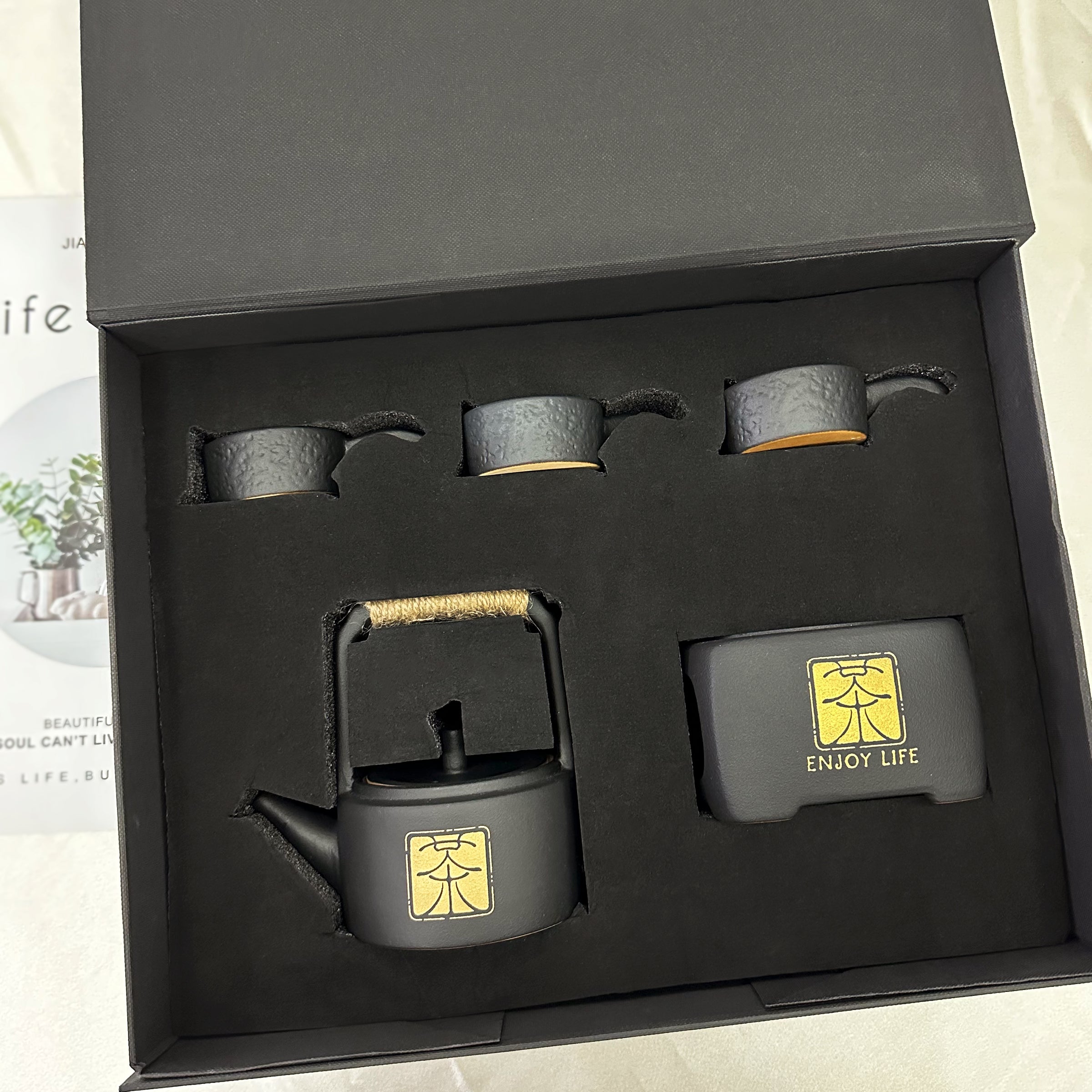 Business gifts丨Japanese style warm teapot gift box, heated base, text engraving, customized warm tea customized gift DY04-263