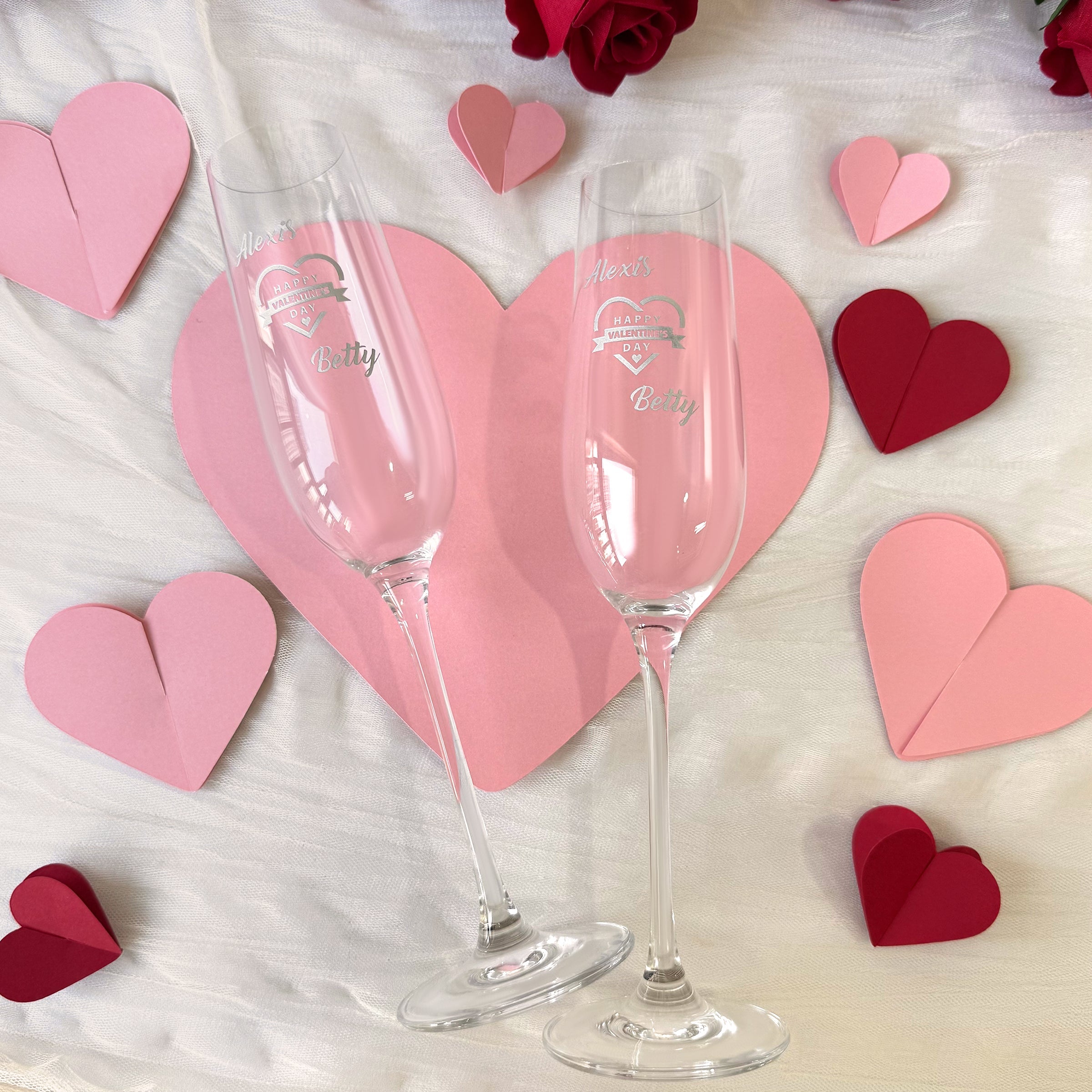 Valentine's Day Gift | Bottega Manzoni Moscato Rosé 3D Rose Champagne Glass Gift Set | Couple's Anniversary Gift | Romantic Celebration Gift for Sisters | DY05-59