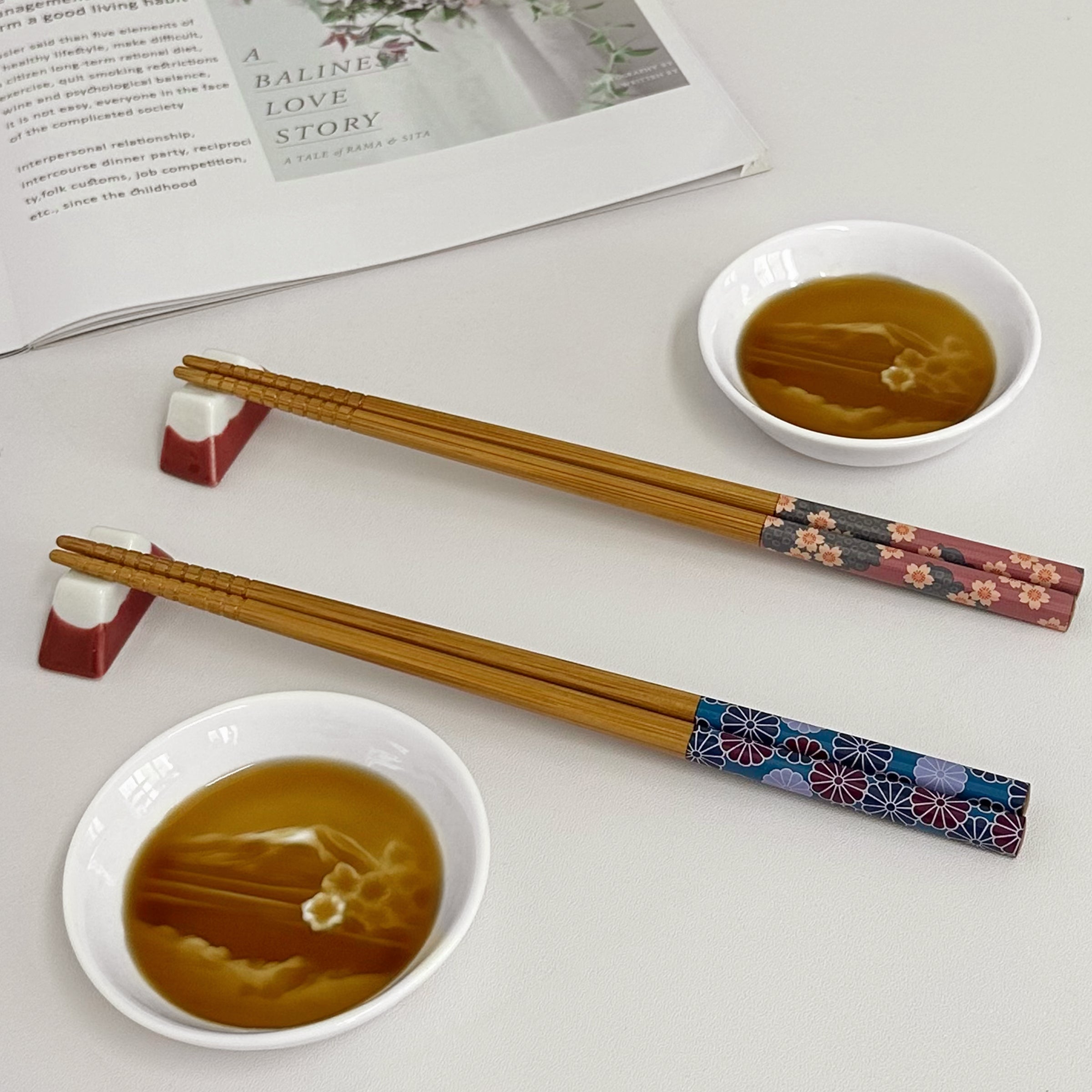 Japanese Mount Fuji themed gift box丨Customized gift for housewarming, home kitchen gift, chopsticks, chopstick holder, soy sauce dish gift set DY02-76
