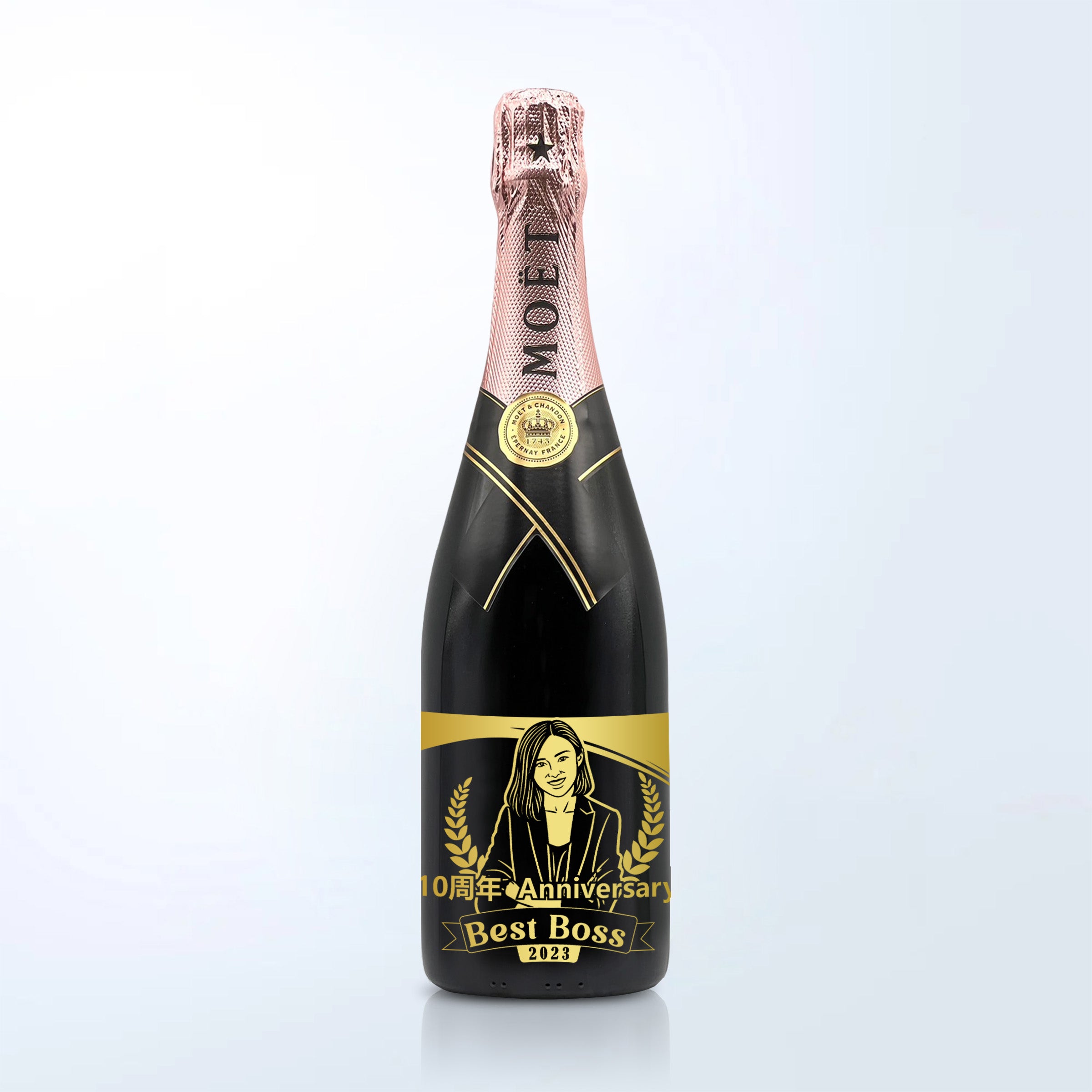 Corporate VIP Gift |Corporate Anniversary Champagne Anniversary Gifts Company Gifts (Portrait Engraving)