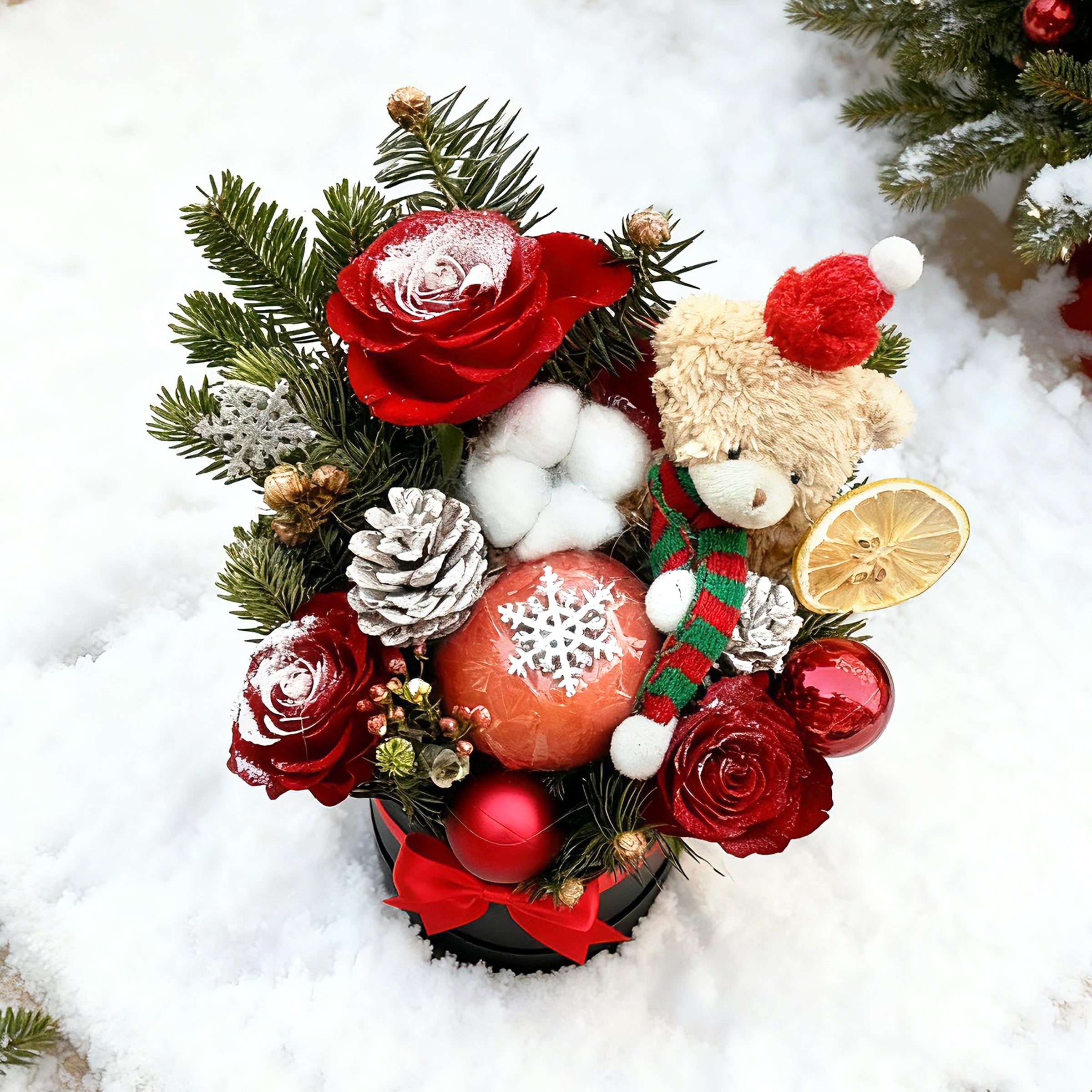 Christmas Hug Bucket Hamper | Customized Greeting Card Christmas Gift