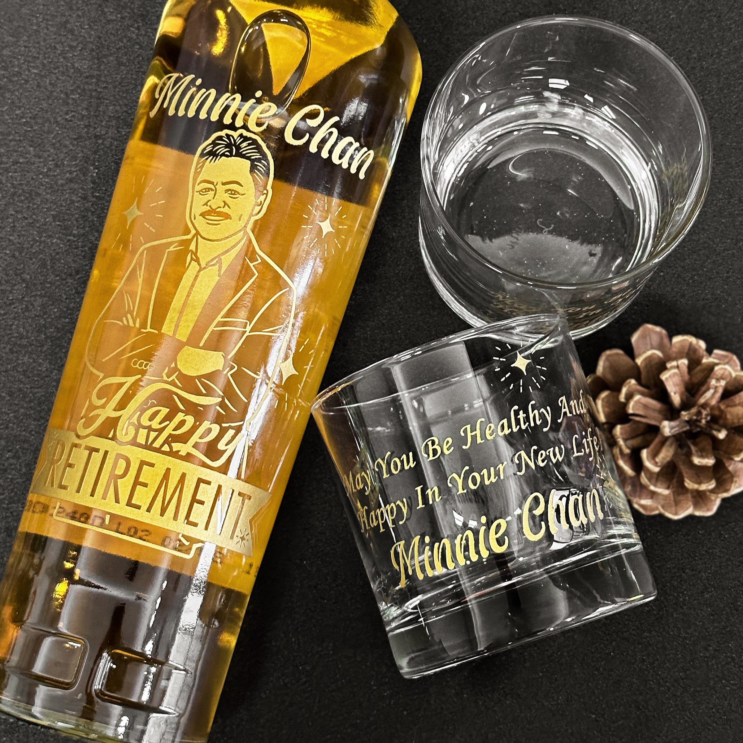 Corporate gifts 丨Macallan Sherry Oak 12 Gift Set |Macallan Sherry Cask 12 Years & Bottega Whiskey Glass Set Retirement Thank You Gift DY04-184