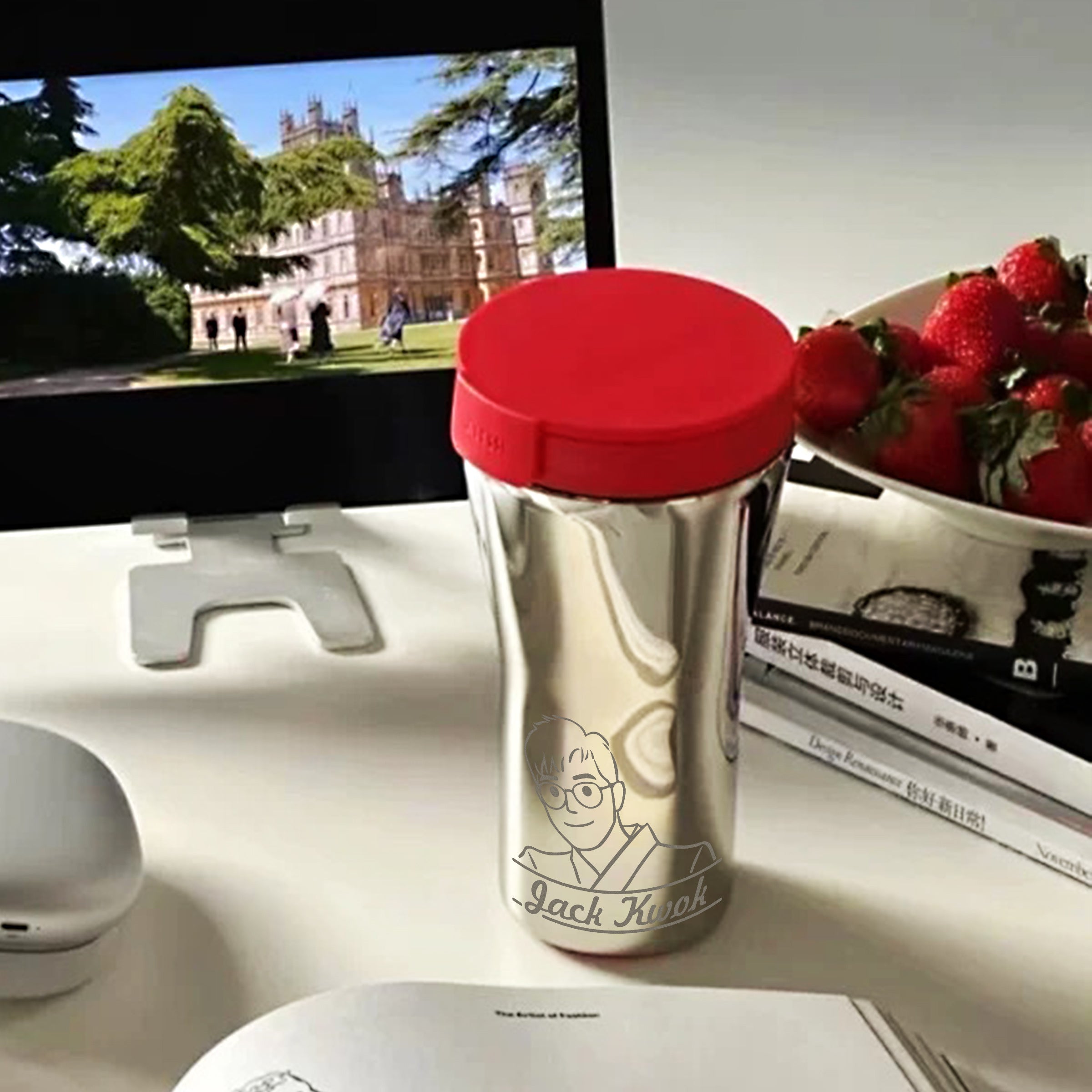 Birthday gift | commemorative gift commemorative engraved thermos cup (line portrait) customized gift