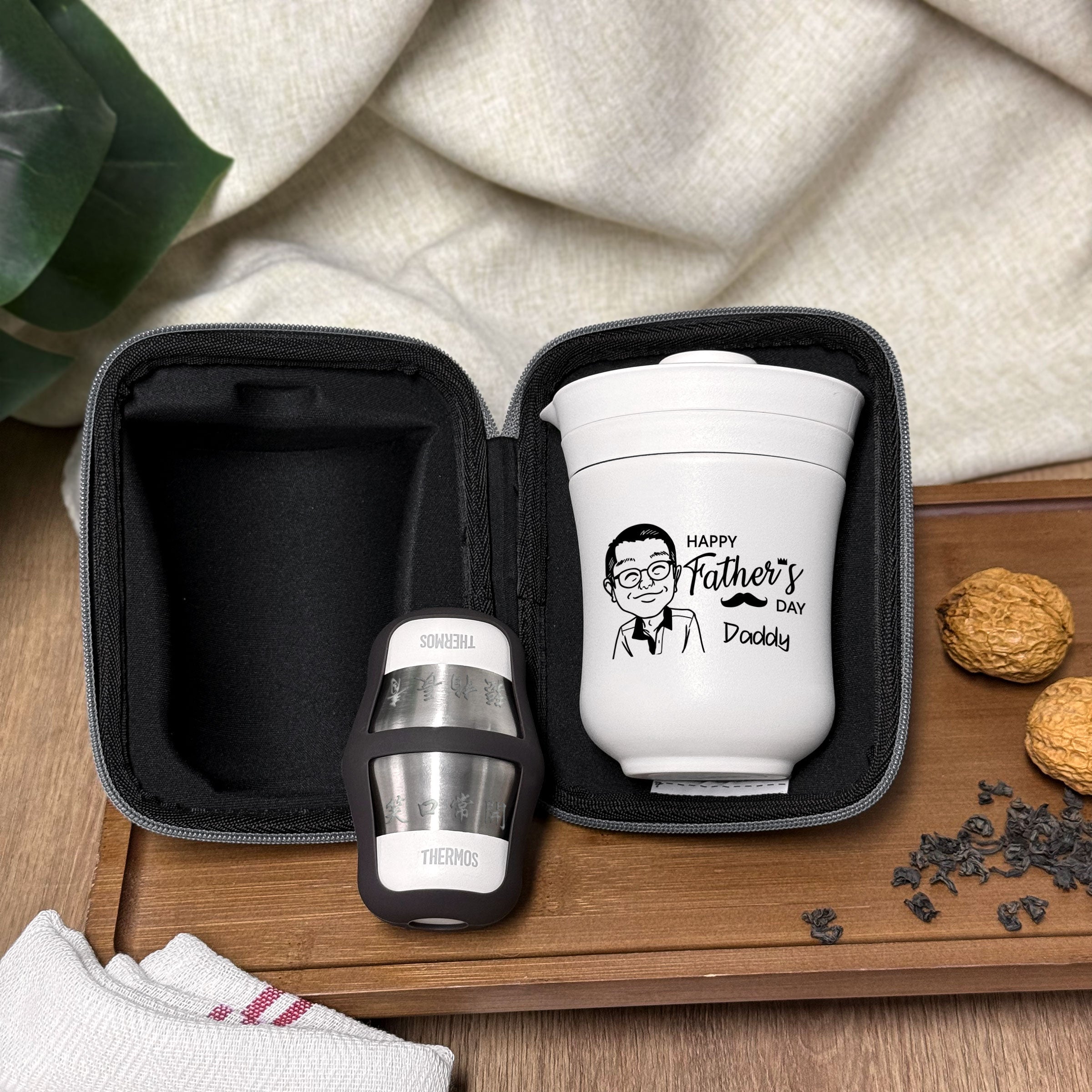 父親節禮物客製化|旅行茶具 THERMOS 膳魔師便攜茶壺套裝禮物(訂製禮物)紀念禮物 適合父親節送長輩爸爸專屬禮物 DY05-68 - Design Your Own Wine