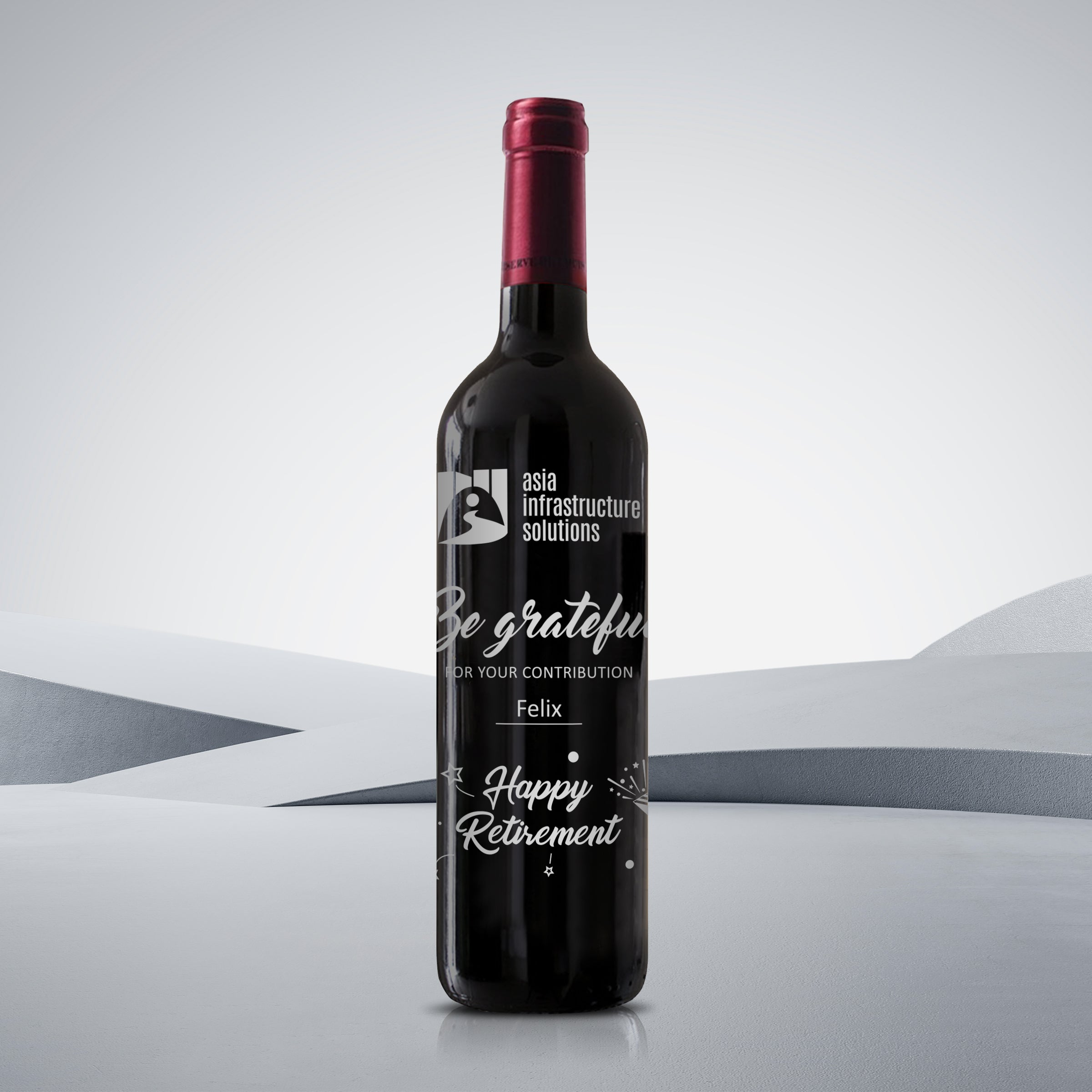 Company Gift - Customized Celebration of Retirement Wine (Engraving)