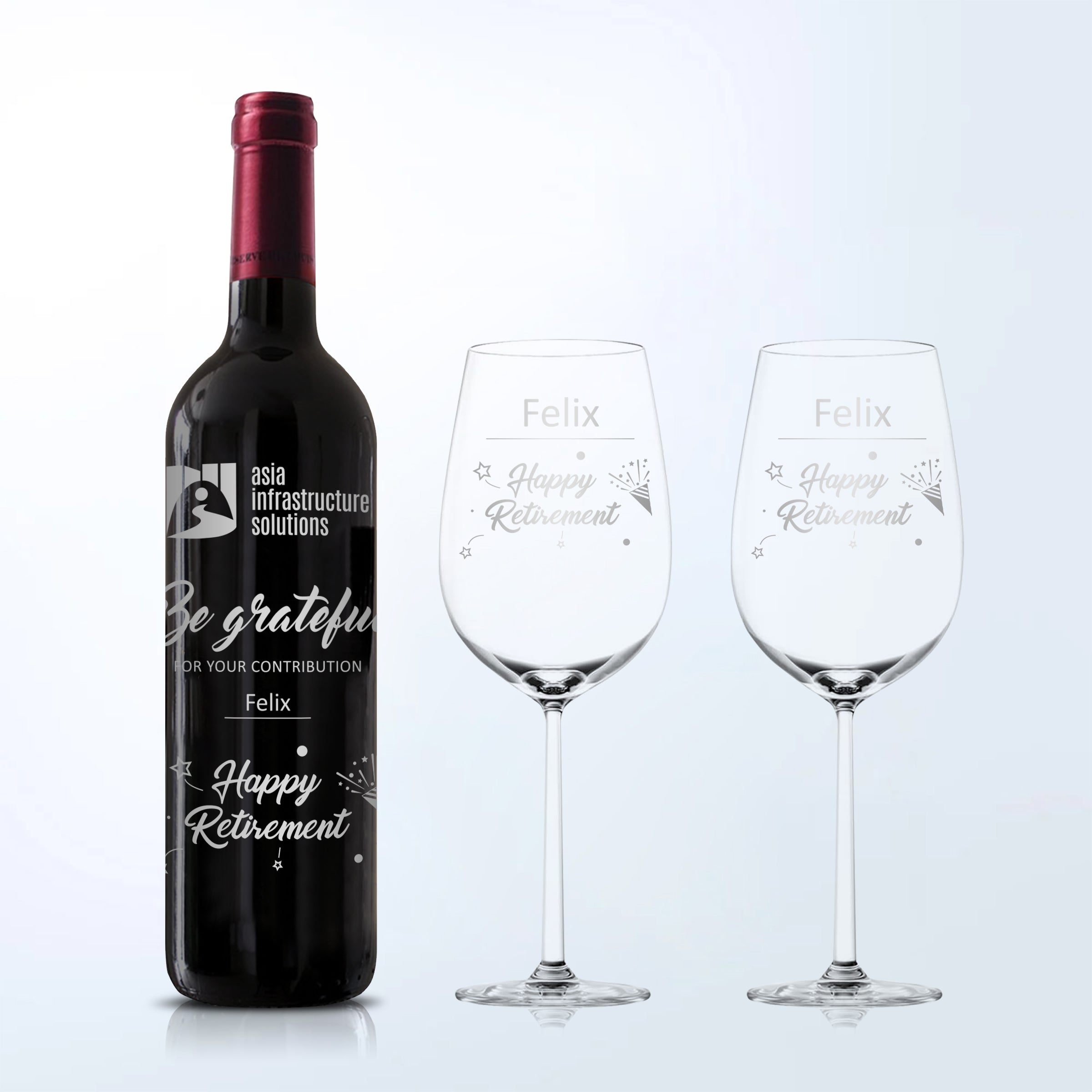 Company Gift - Customized Celebration of Retirement Wine (Engraving)