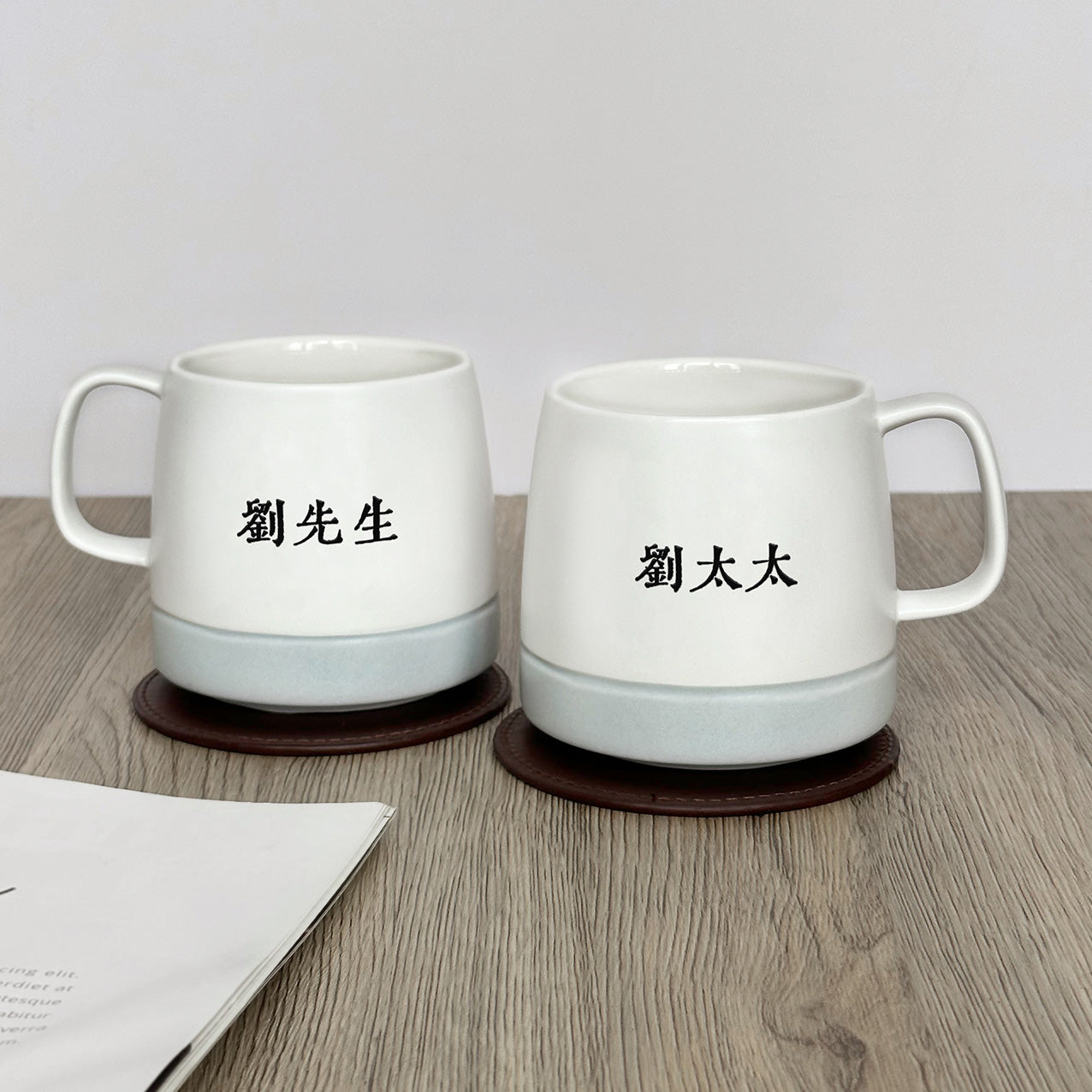 Anniversary gifts | Ceramic mug set gifts (engraved gifts) customized portrait commemorative gifts niche gifts for couples DY01-375