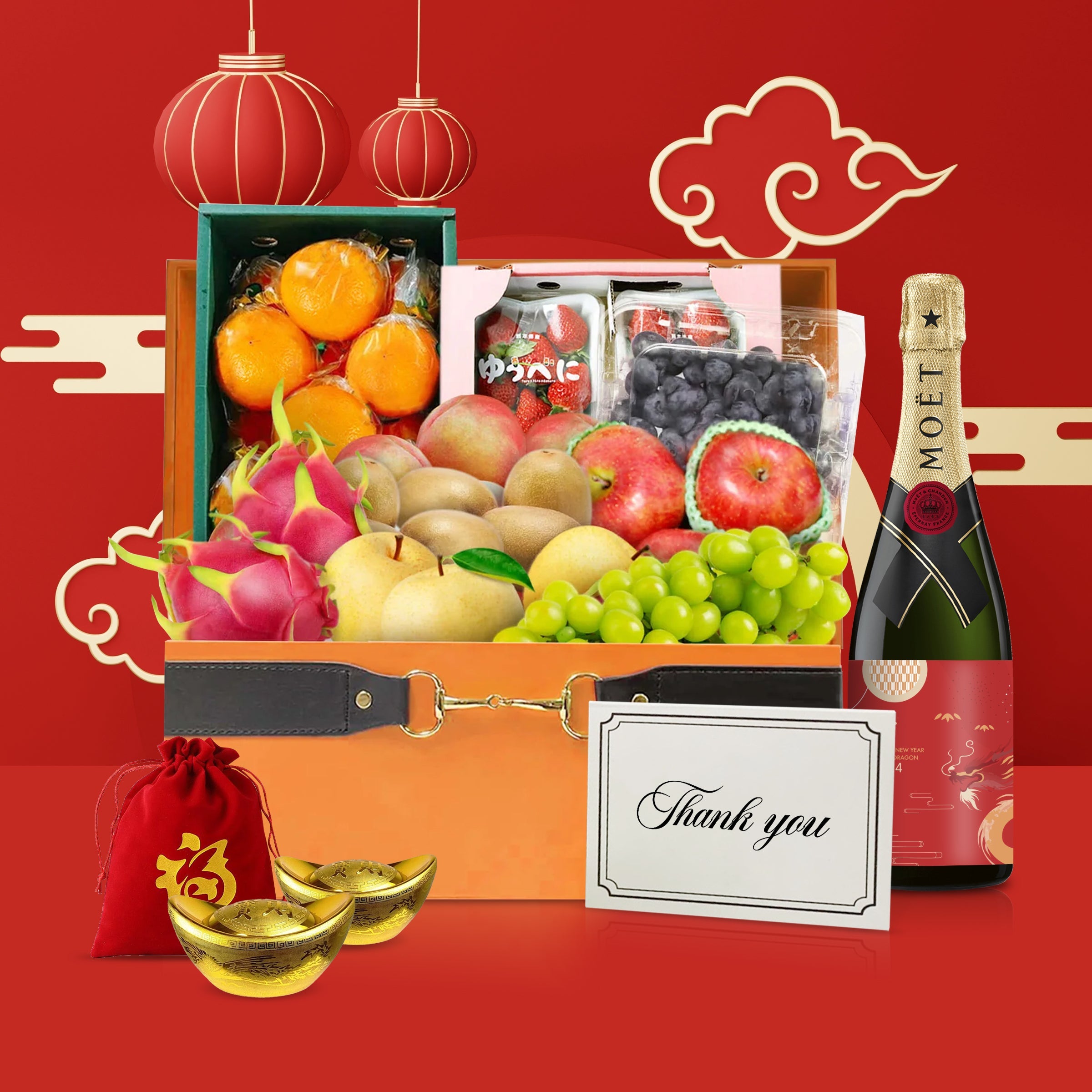 2024 New Year Hamper|Celebration Champagne Fruit hamper