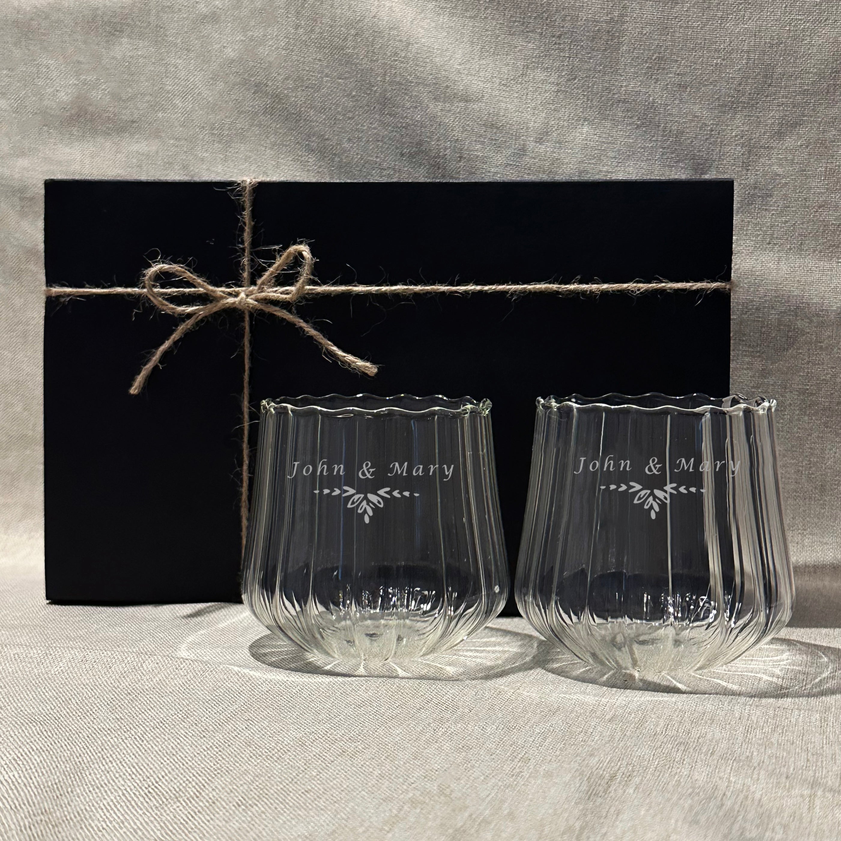 Customized text, whiskey glass, name engraving, striped flower cup, wine glass, drink cup, birthday gift gift box, surprise creative pairing of glasses Whiskey Glass-DY01-370