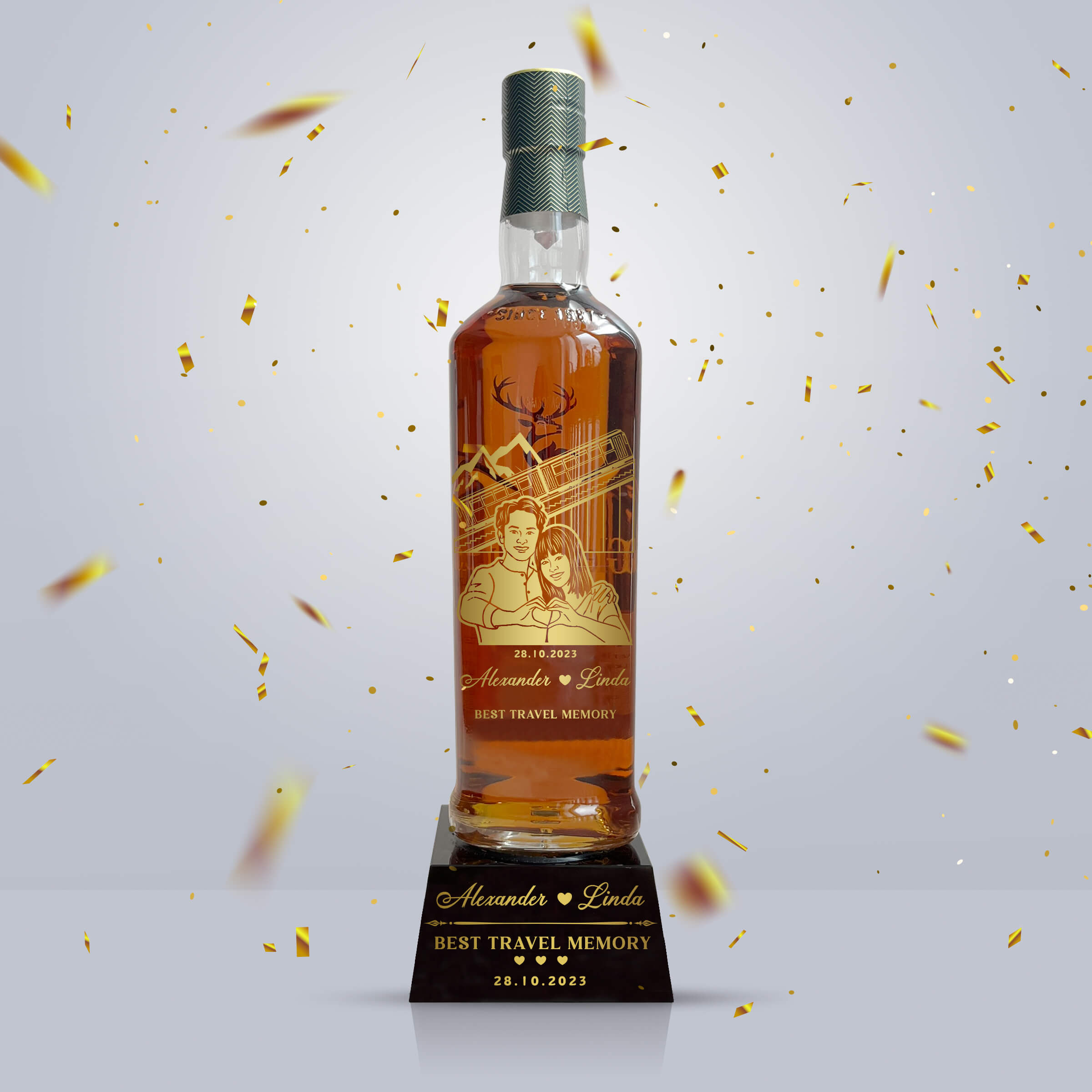 Customized trophy| Glenfiddich 18 Whiskey Memorial Trophy Engraved Gift
