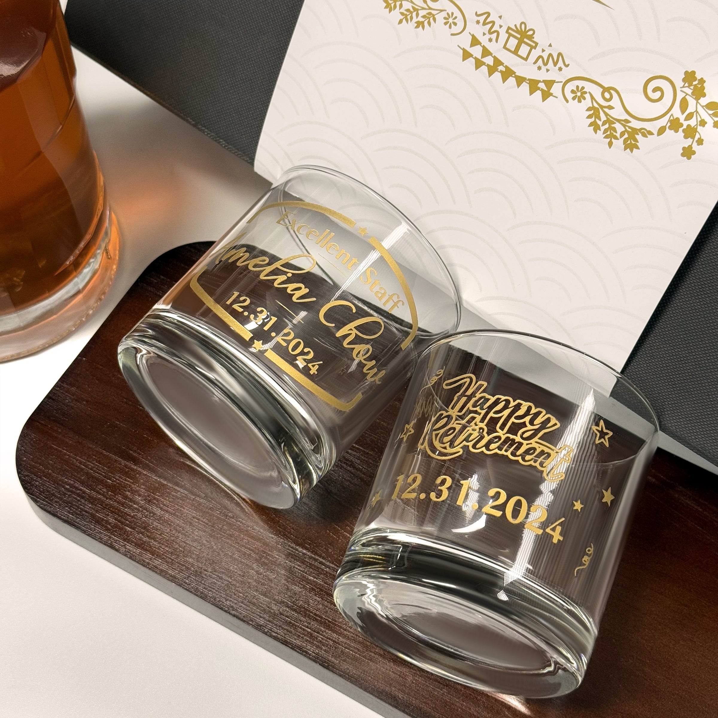Retirement Gift Whisky Gift Set | Portrait Engraving Custom Japanese Harmony Whisky & Bottega Whisky Glass Set Commemorative Gift High-End Congratulations DY04-286