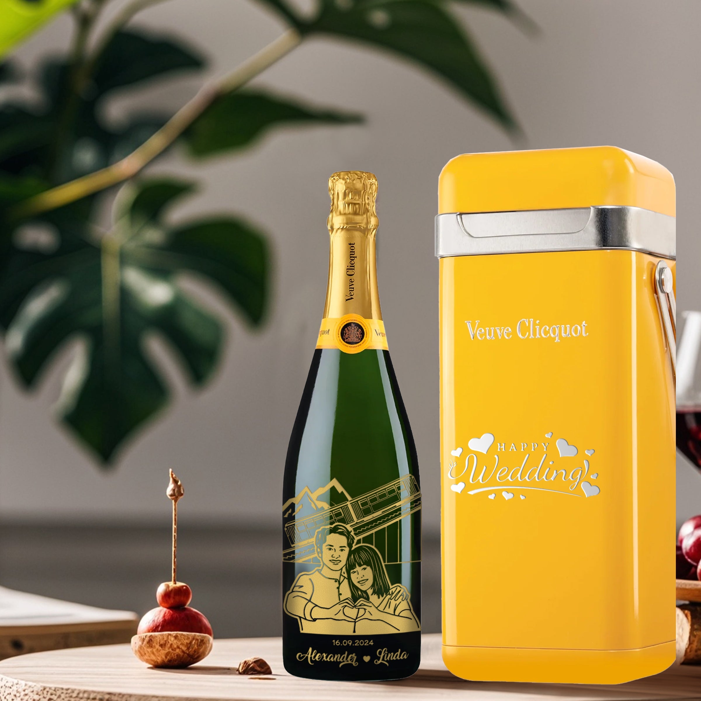 Veuve Clicquot Brut with Engraving |Exclusive customized champagne (portrait engraving) original gift box