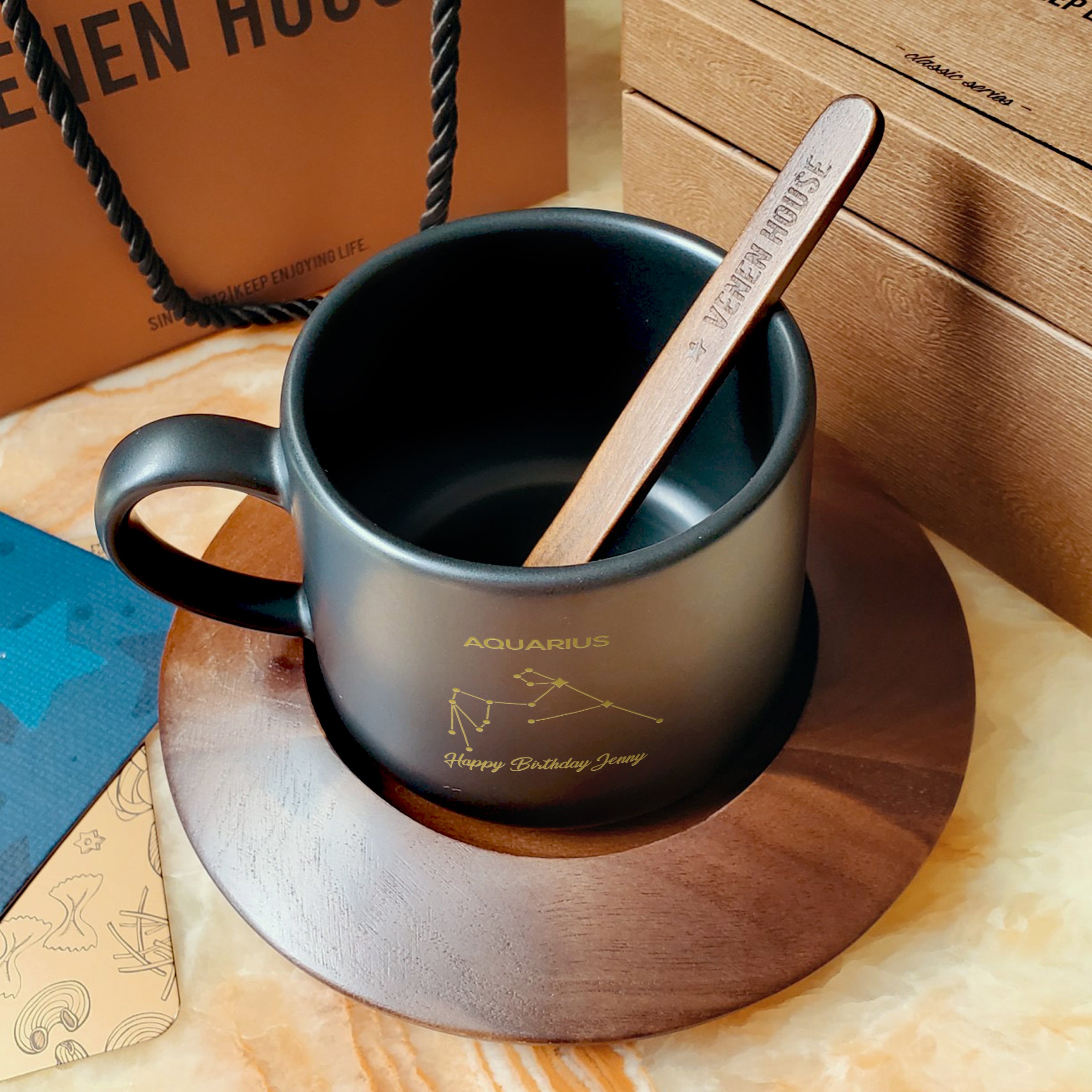 Customized gifts | Engraved constellation coffee cup gifts (birthday gifts) Engraved gifts Exchange gifts Send to friends