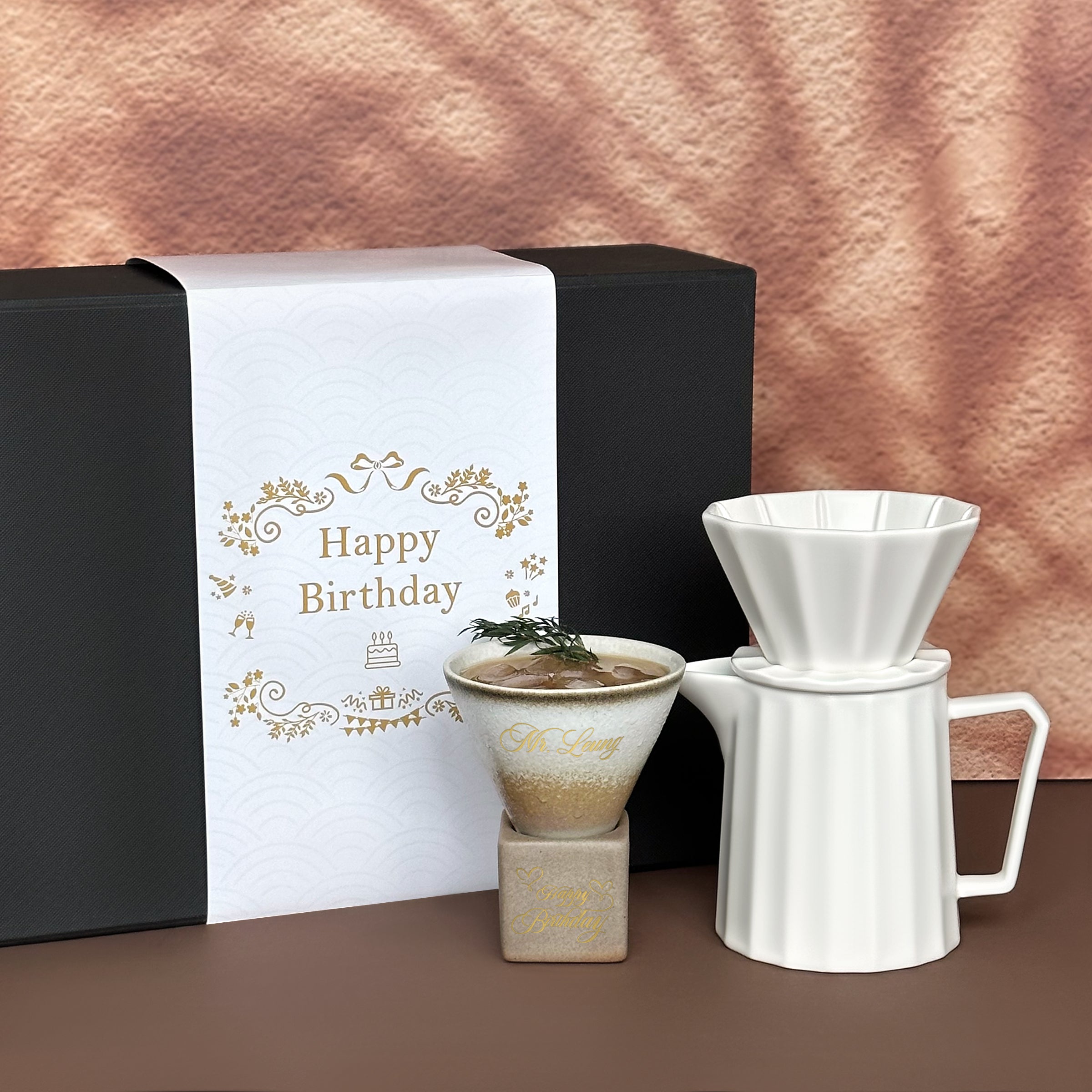 Coffee gift box set, customized, unique conical coffee cup, hand-brewed coffee pot, the first choice for business people, a birthday gift for best friends and friends, a must-have for home office company-coffee set-DY04-276