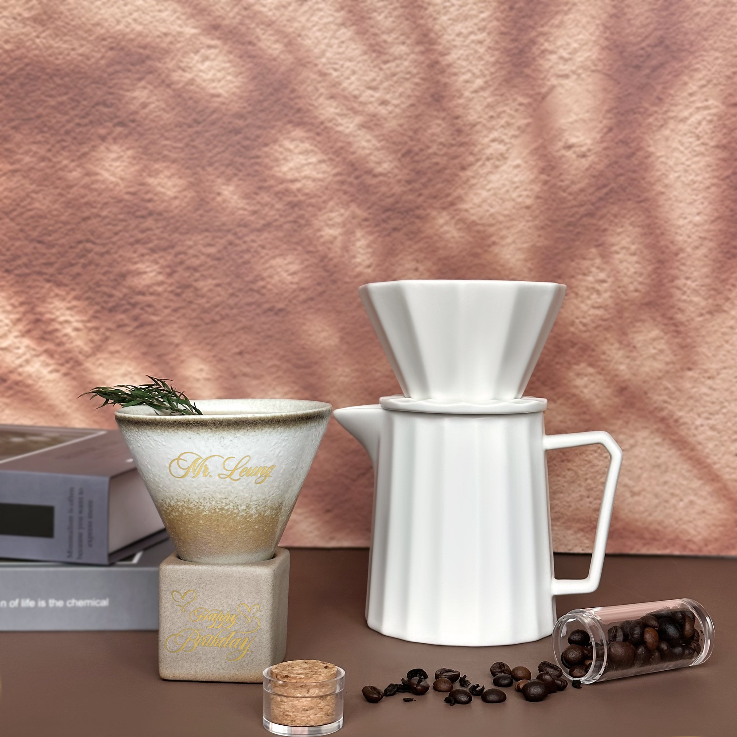 Coffee gift box set, customized, unique conical coffee cup, hand-brewed coffee pot, the first choice for business people, a birthday gift for best friends and friends, a must-have for home office company-coffee set-DY04-276