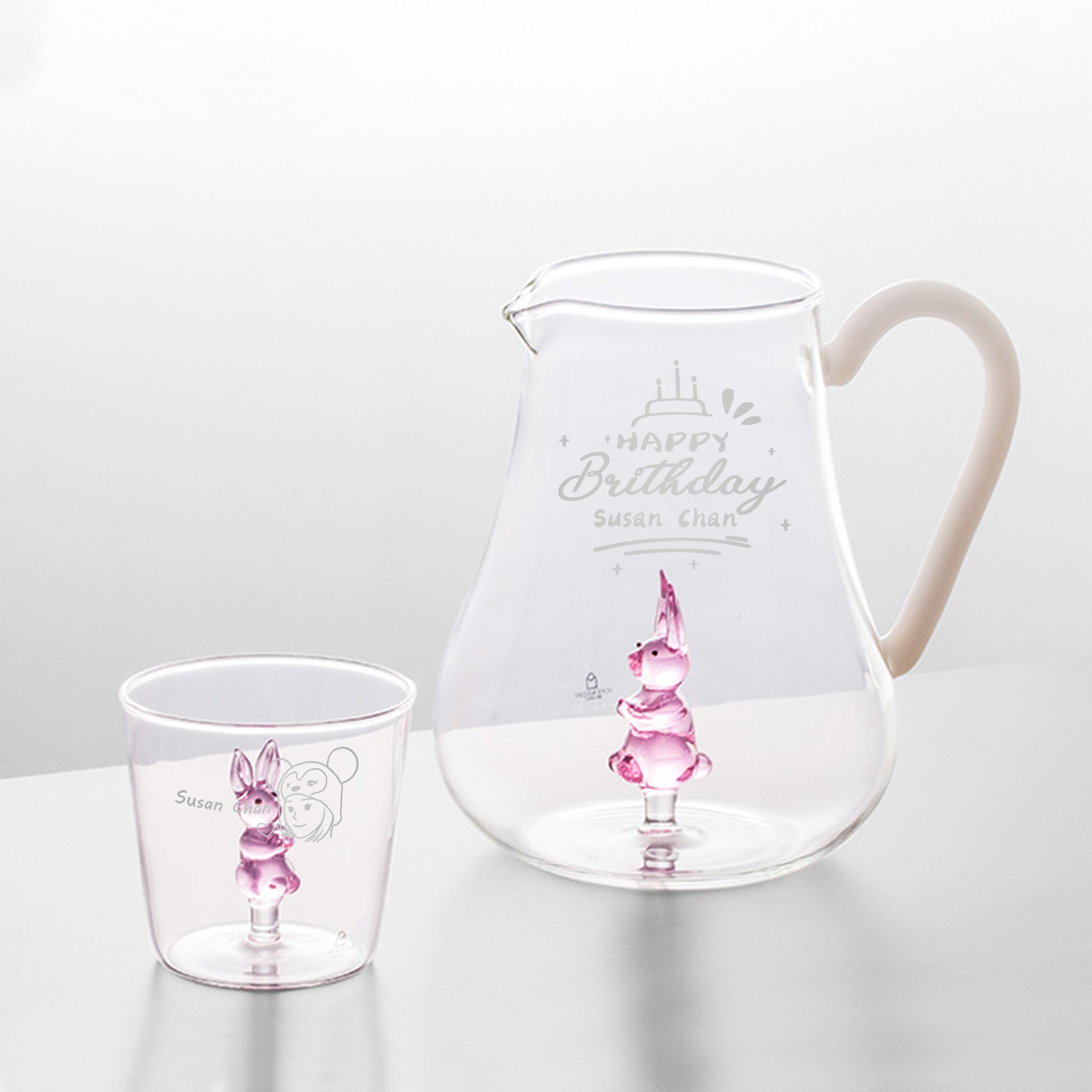Customized gift | Italian brand cold kettle + water cup set (birthday gift) customized engraving gift for friends and lovers