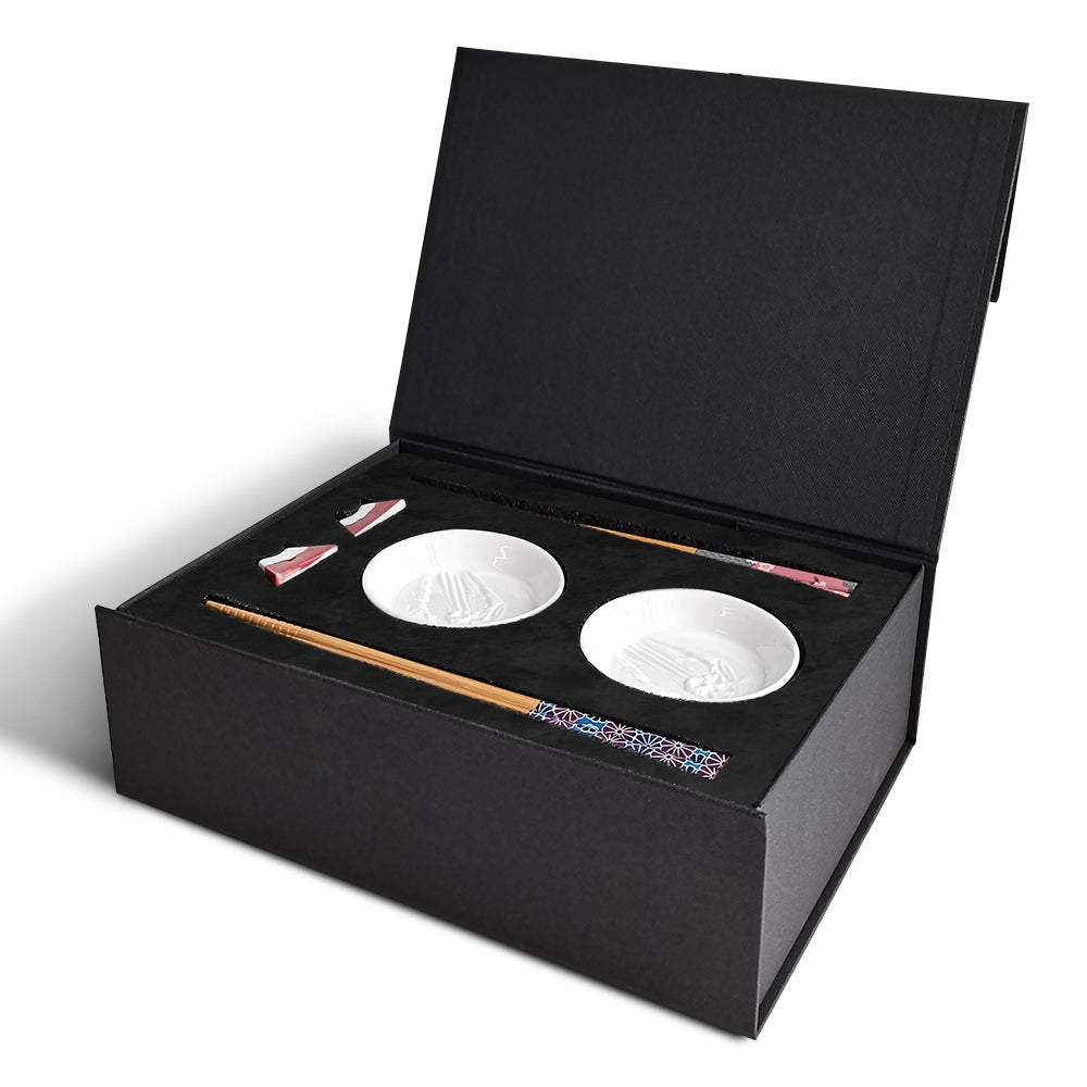 Japanese Mount Fuji themed gift box丨Customized gift home kitchen gift chopsticks chopstick holder soy sauce dish set