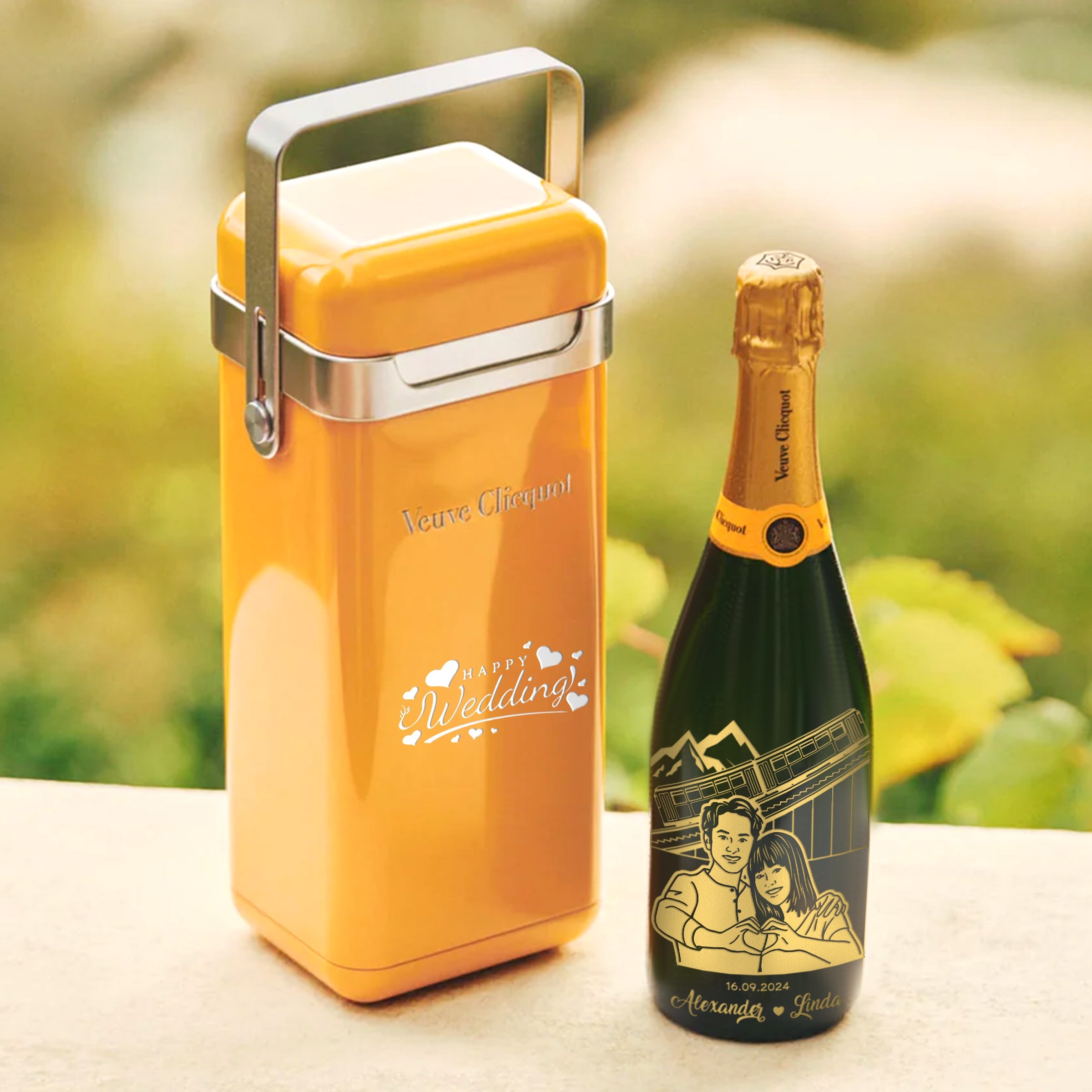 Veuve Clicquot Brut with Engraving |Exclusive customized champagne (portrait engraving) original gift box