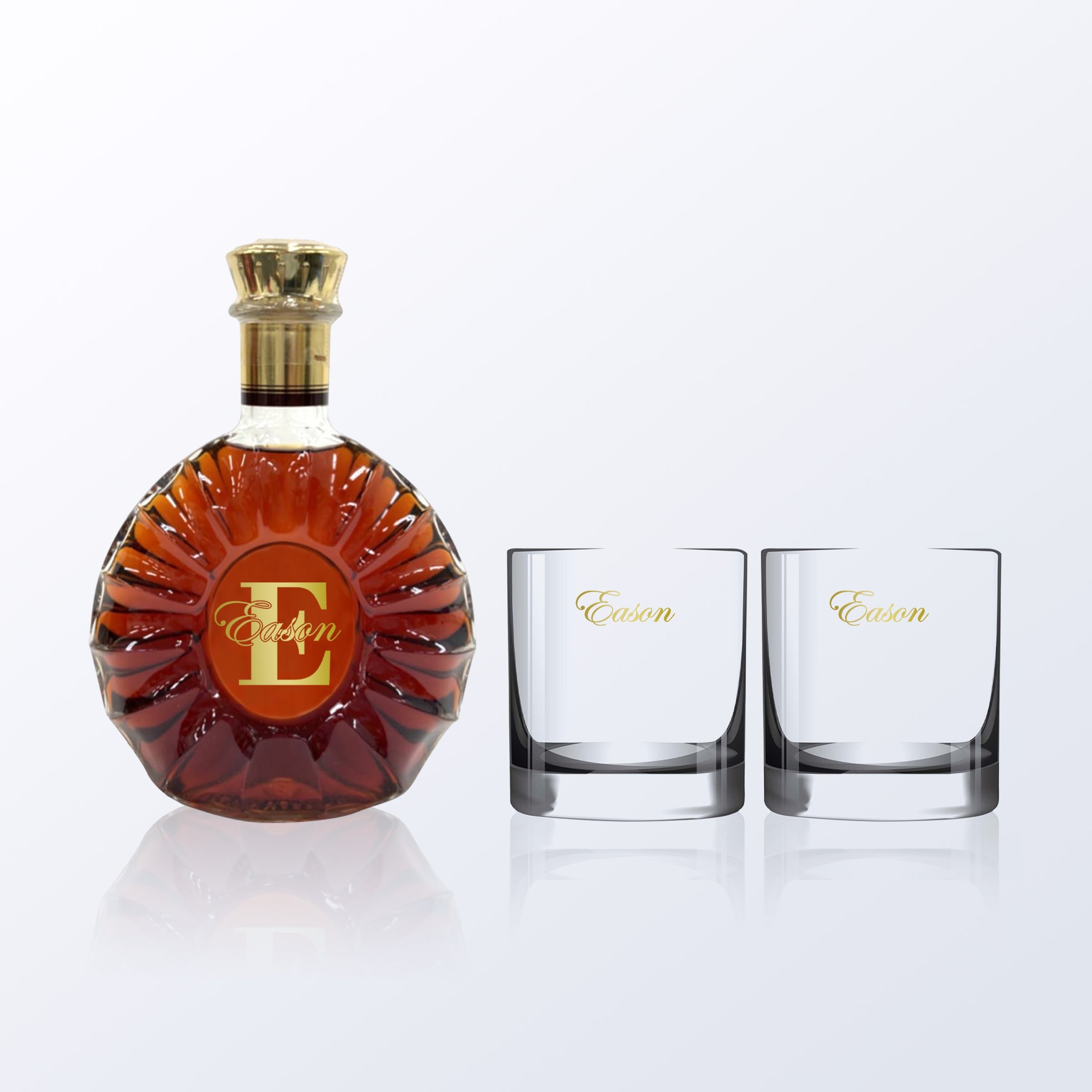 Remy Martin|訂製雕刻Remy Martin X.O Excellence 700mL 單支雙杯套裝客製化禮物(文字雕刻) - Design Your Own Wine