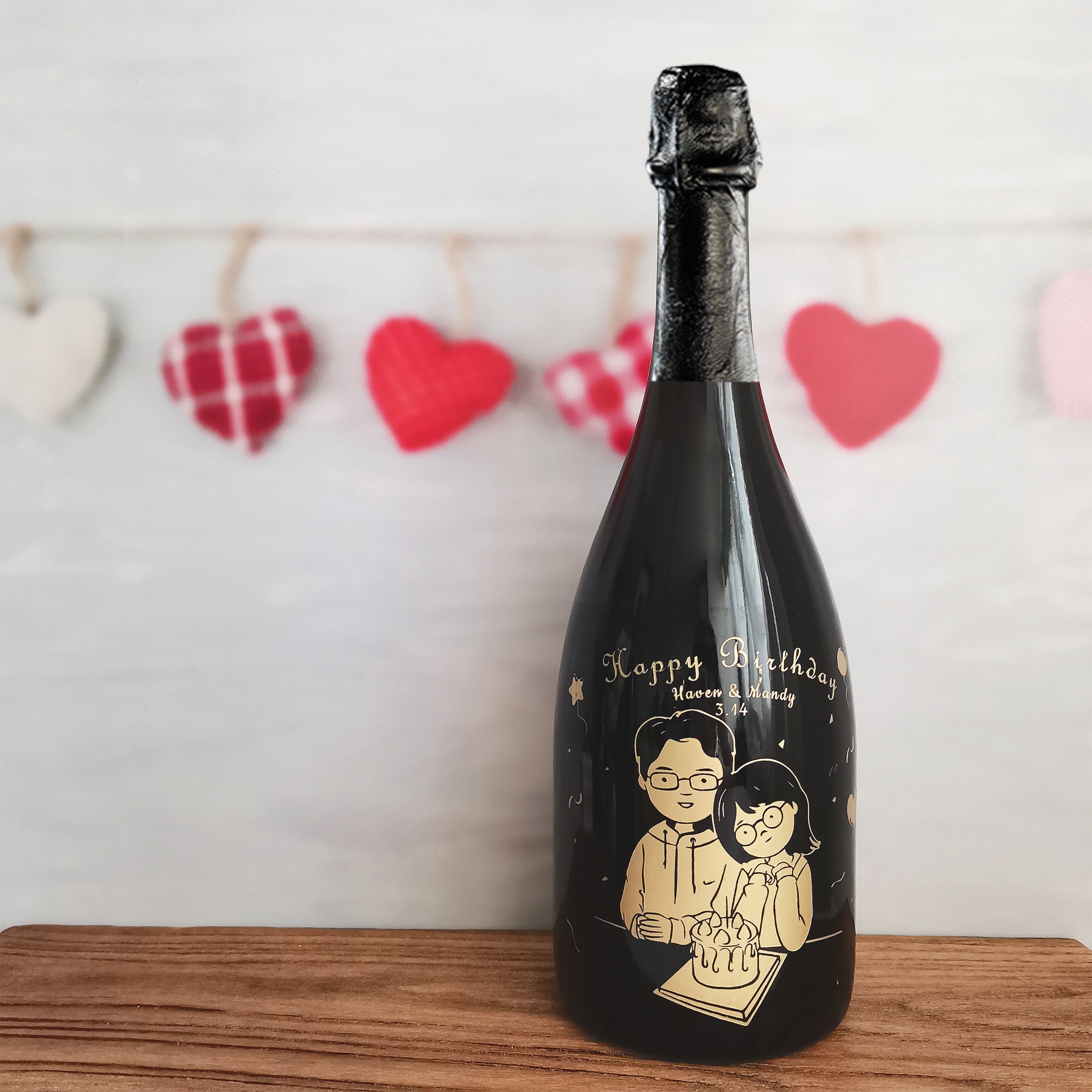 Dom Pérignon Vintage 2012|定制情侶生日禮物可愛Q版手繪風香檳套裝(雕刻) - Design Your Own Wine