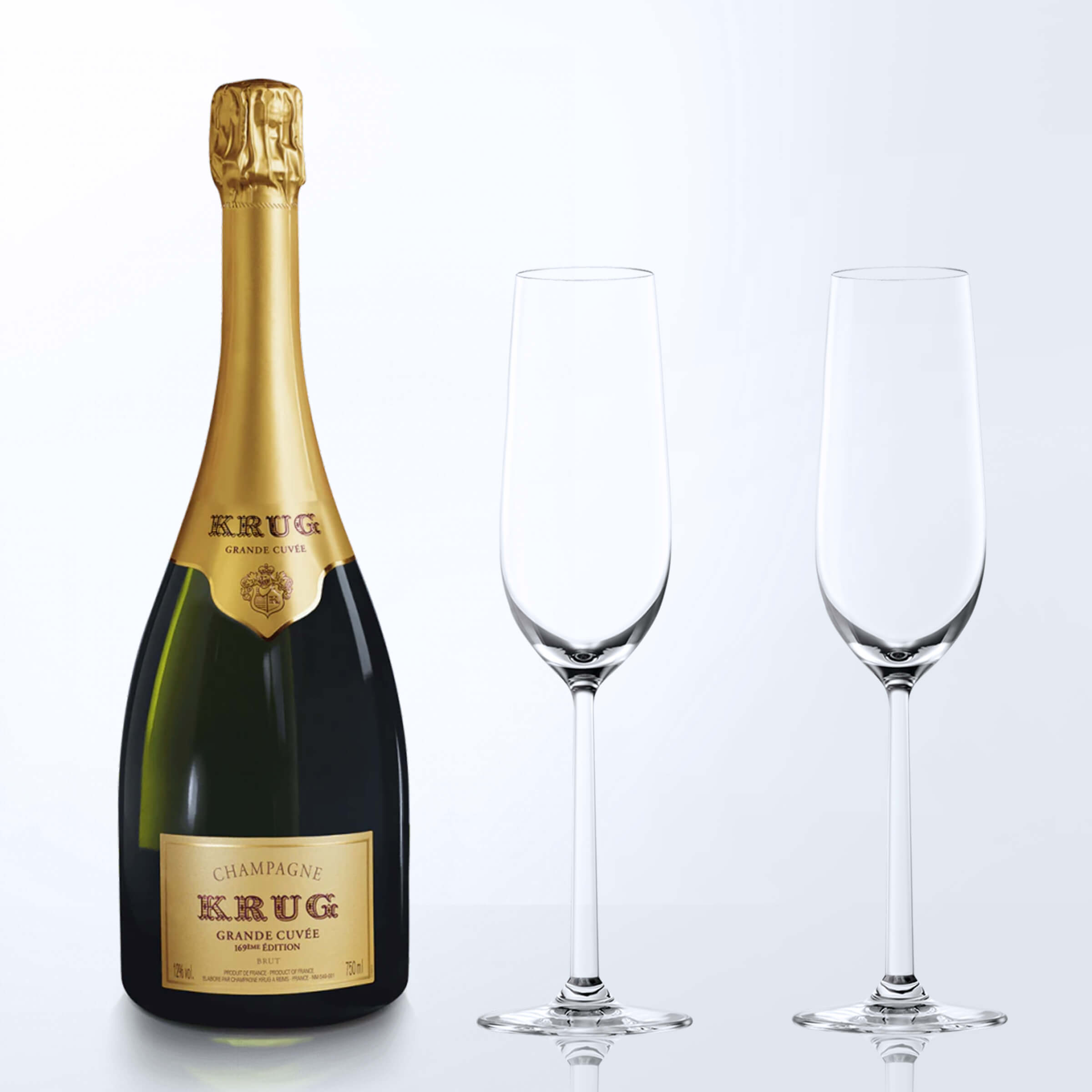 Krug Grande Cuvee 169 eme Edition Brut & Bottega Champagne Glasses Gift Set with Engraving |克魯格香檳第169版&Bottega香檳杯套裝(含名字人像雕刻) - Design Your Own Wine