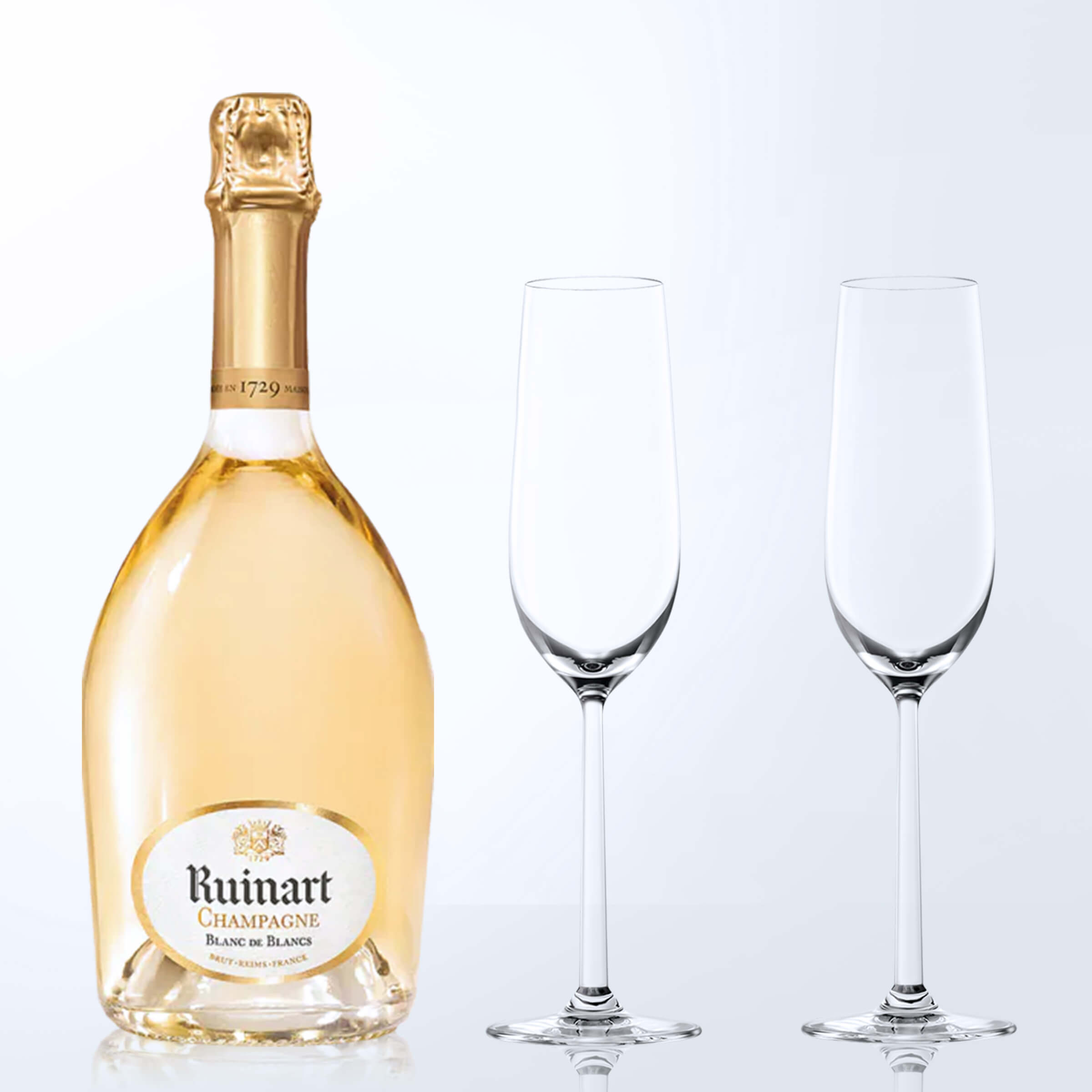 Ruinart Blanc de Blancs & Bottega Champagne Glasses Gift Set with Engraving |瑞納特Blanc de Blancs香檳&Bottega香檳杯套裝(含名字人像雕刻) - Design Your Own Wine
