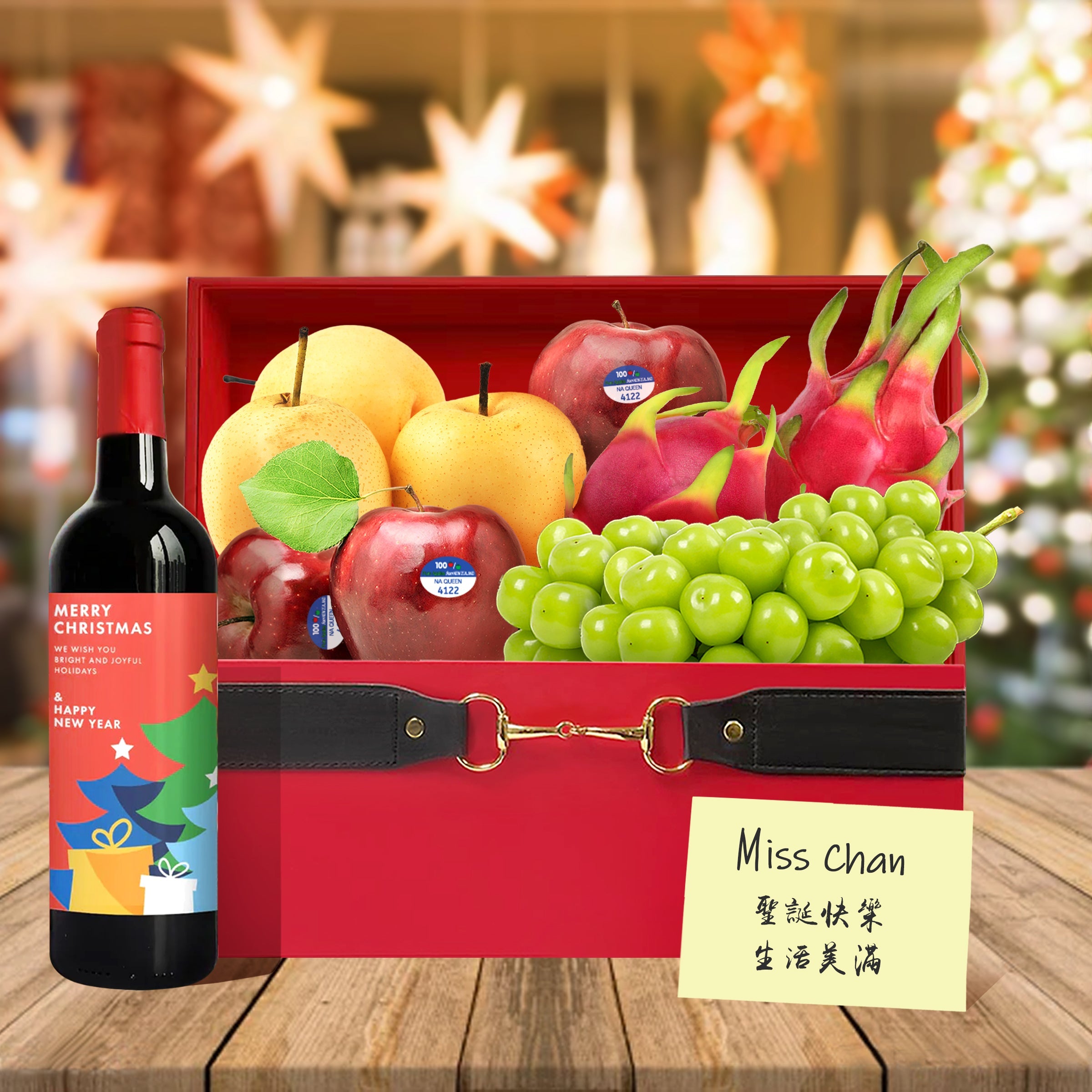 [Christmas Exclusive Fruit Hamper] Wine & Fruit Hamper Gift for Elders | Christmas Gift | Celebrating the Holiday Season