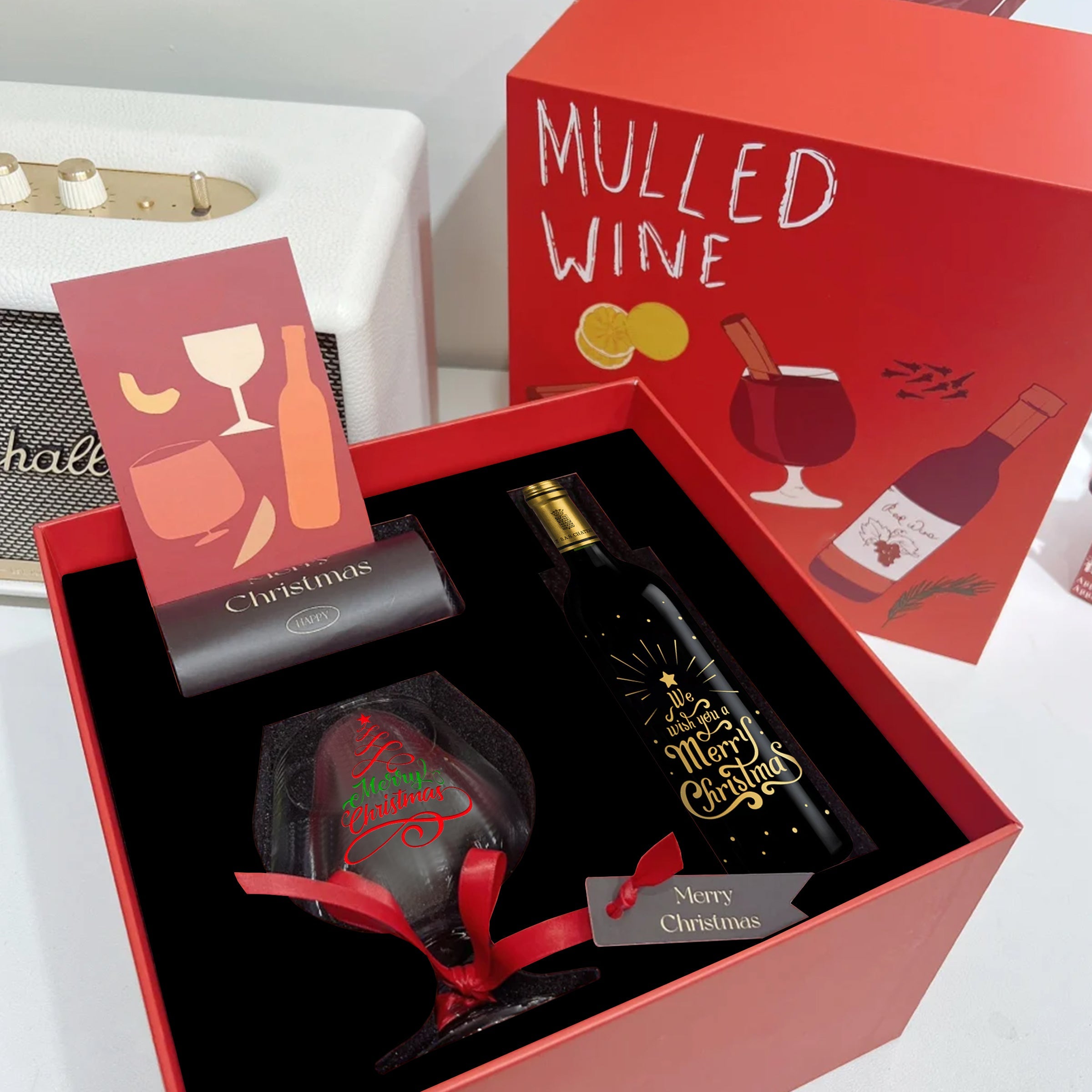 [Mulled Wine Gift Box] Christmas Mulled Wine Set Couple Gift | Christmas Gift | Romantic Christmas Gift | Gift for Sisters & Girlfriends | Custom Engraved Gift Box